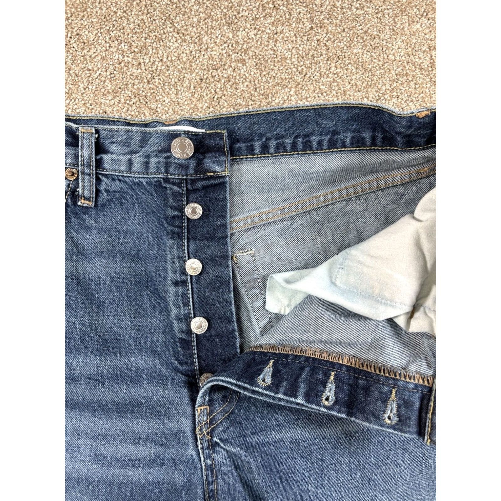 RE/DONE VINTAGE Re/Done Jeans 90s High Rise Loose Womens Size 31 Distressed Blue 141-3WHRL Size 24" / US 00 / IT 34 - 3 Thumbnail