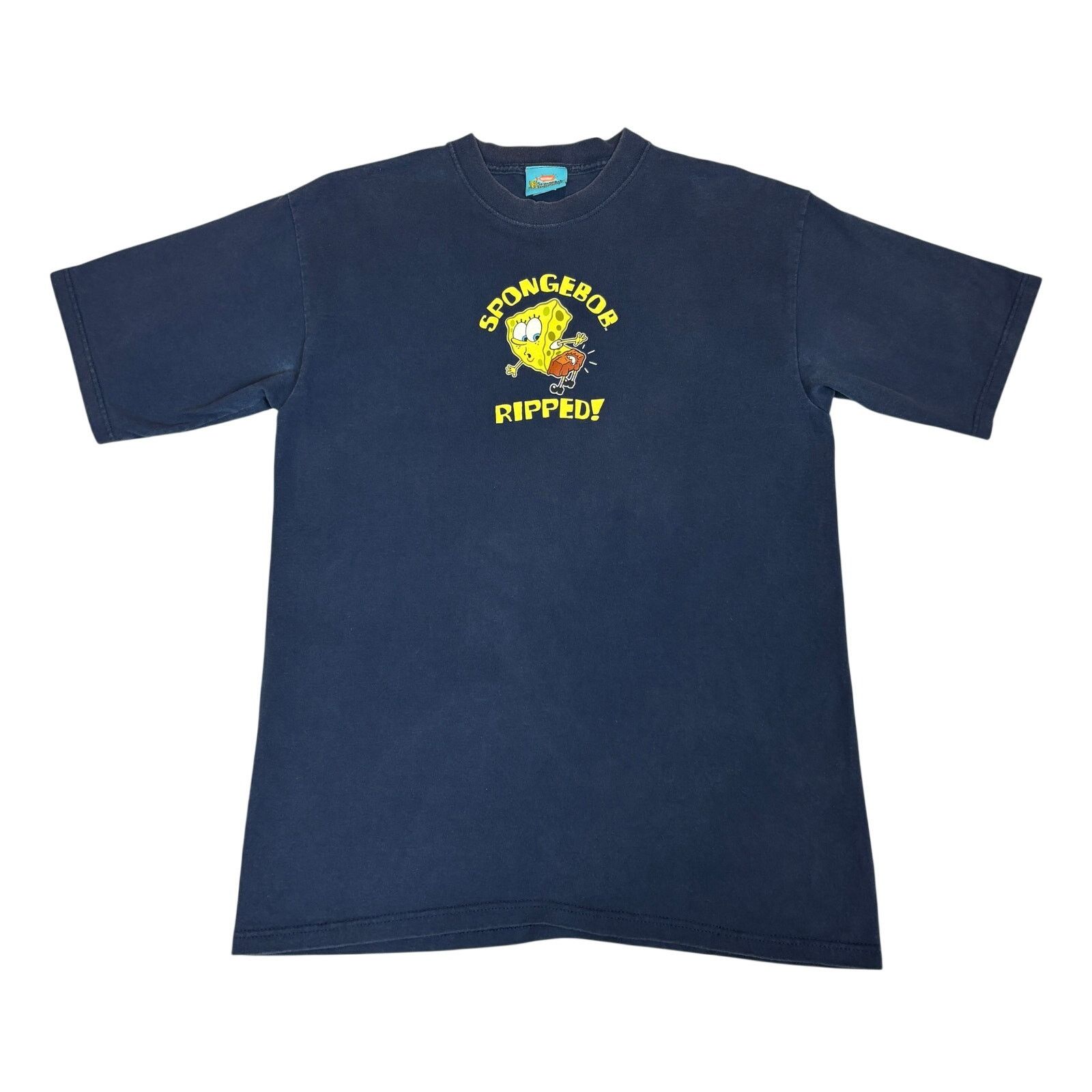 Nickelodeon Vintage 2001 Spongebob Squarepants Ripped Pants Shirt Mens L Size US L / EU 52-54 / 3 - 1 Thumbnail