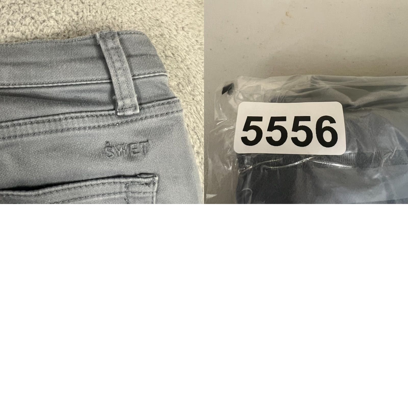 Vintage Swet Tailor Pants Mens 33x32 Chino Slim Fit Stretch Casual Button Logo 5-Pocket Design Gray Cotton Spandex Knit Tapered Flat Front Zip Size US 33 - 8 Thumbnail