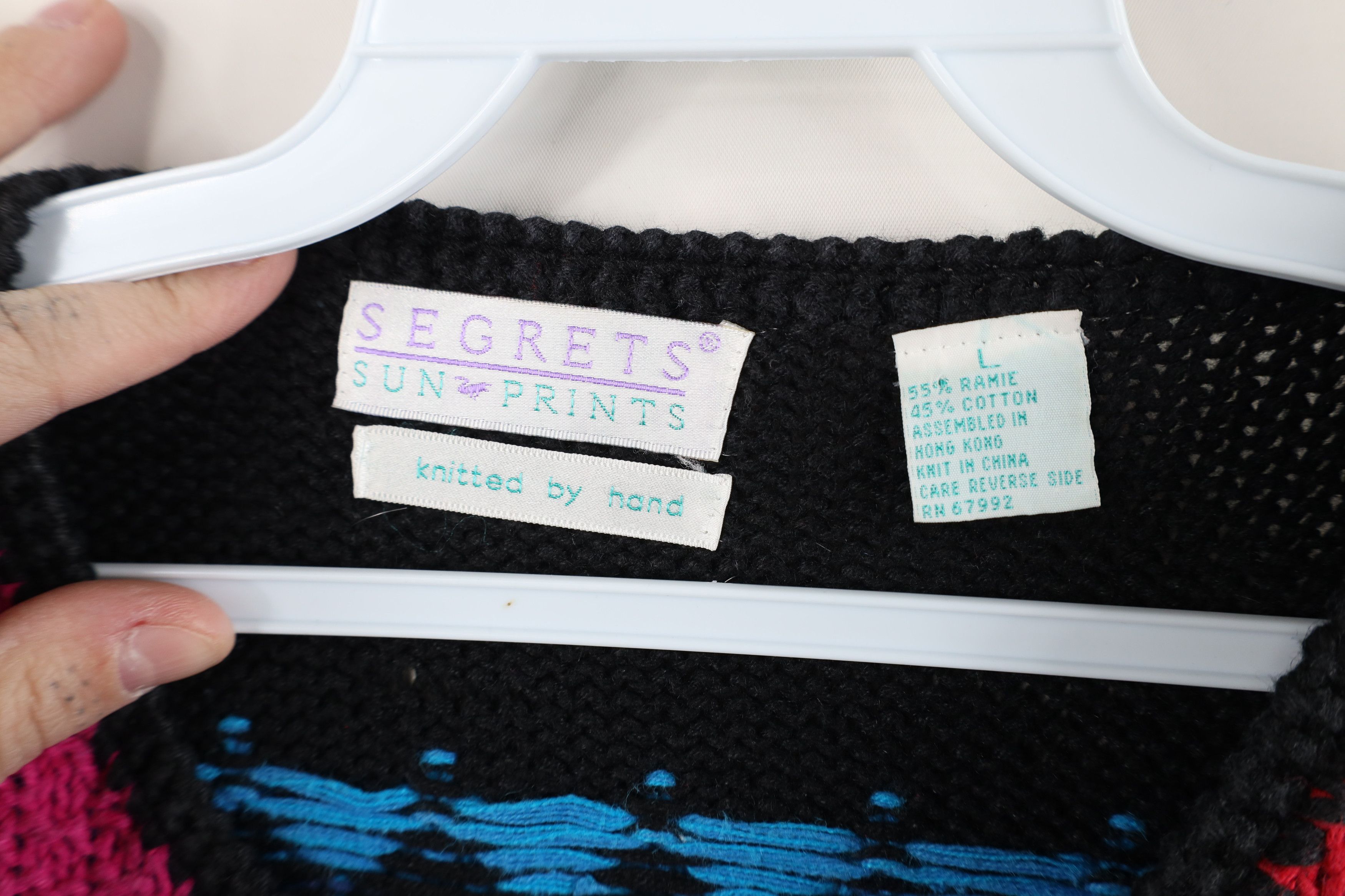 Vintage Vintage 90s Streetwear Animal Hand Knit Cardigan Sweater Size L / US 10 / IT 46 - 9 Thumbnail