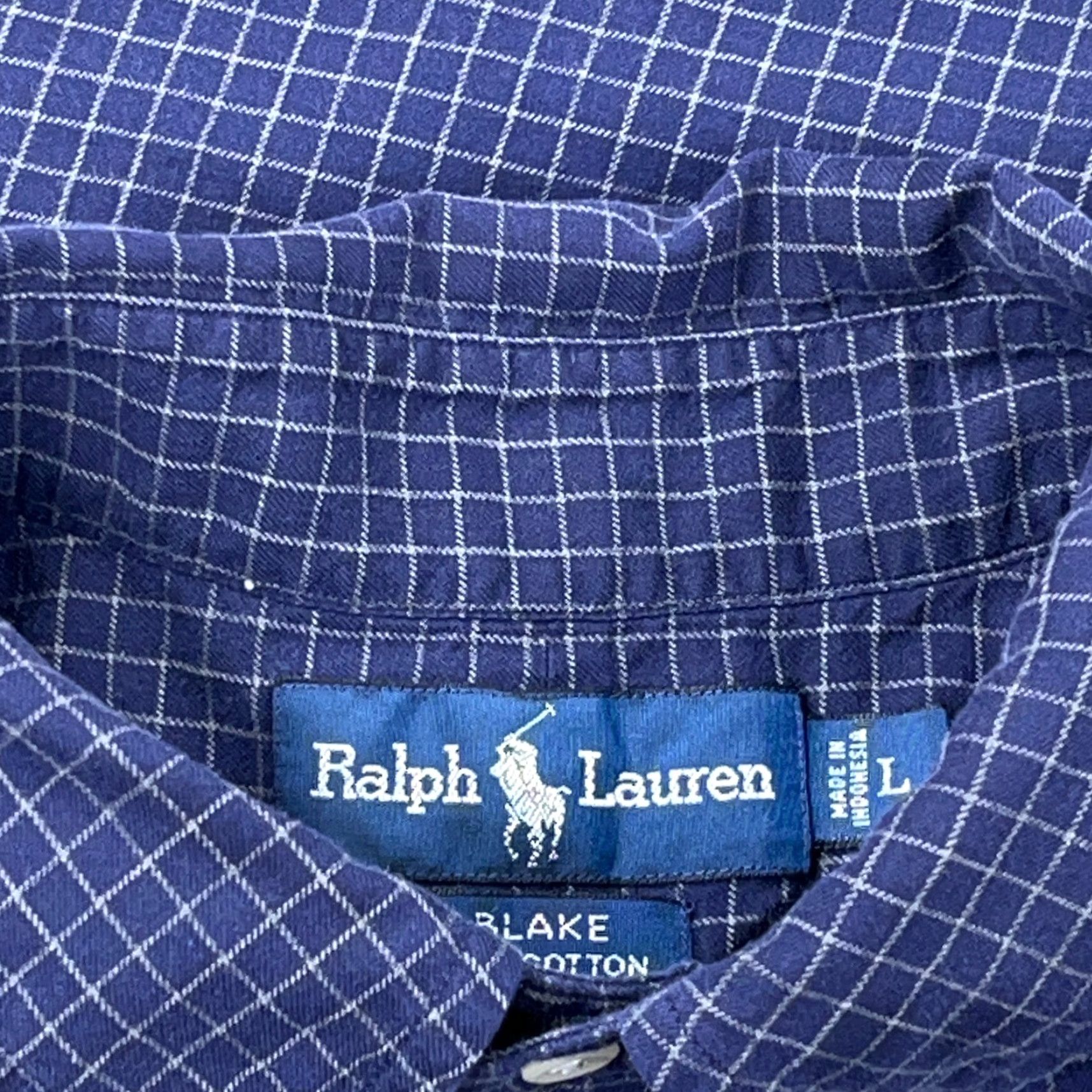 Ralph Lauren Ralph Lauren Button-Up Shirt Men Large Blue Plaid Flannel BLAKE Regular Fit Size 42R - 4 Thumbnail