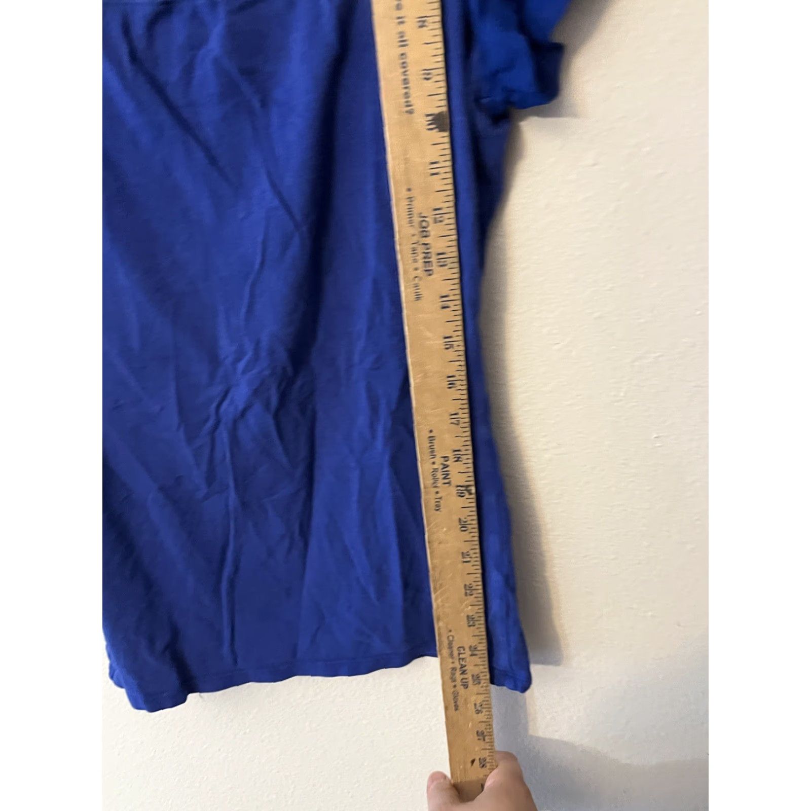 Express Express Blouse Shirt Women M Blue Short Sleeve Puff Sleeve Sheer Panel Keyhole Casual Slim Size M / US 6-8 / IT 42-44 - 5 Thumbnail