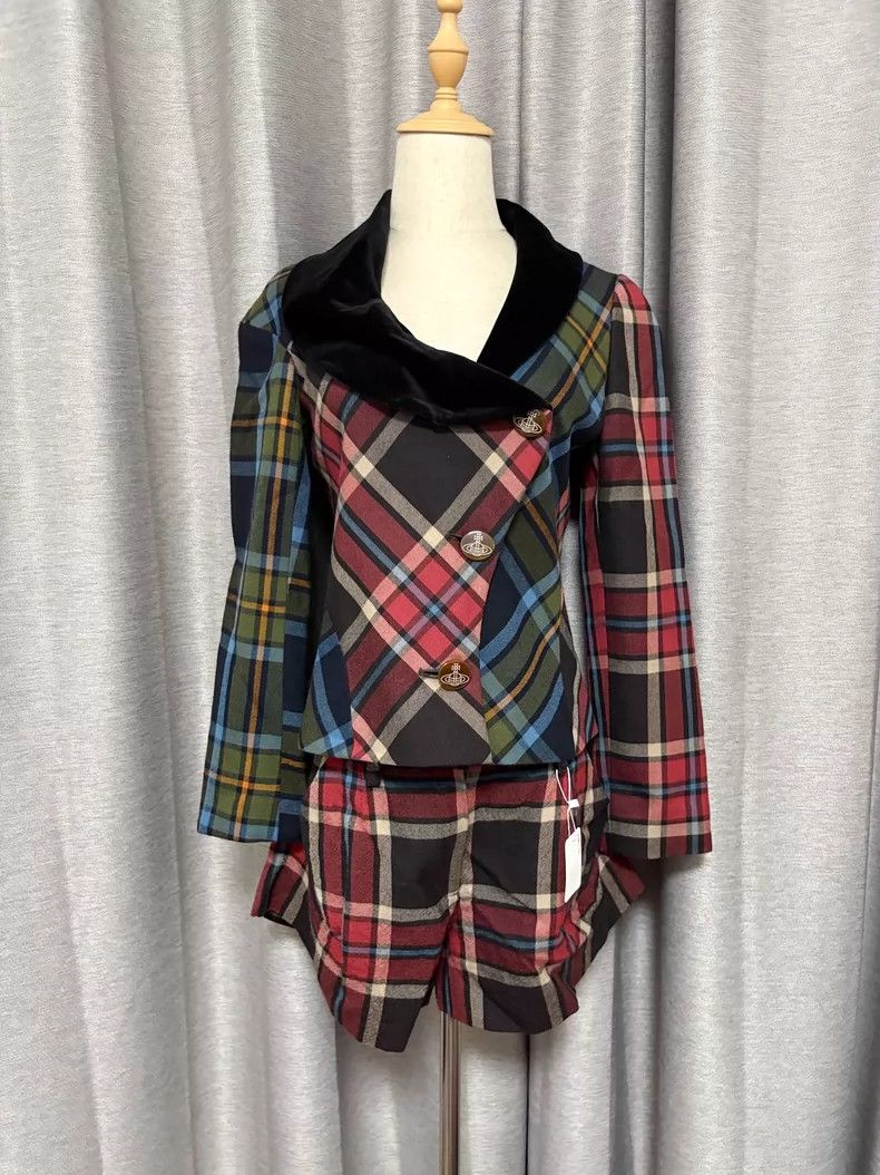 Vivienne Westwood Vivienne Westwood Silk velvet love colored checkered suit Size M / US 6-8 / IT 42-44 - 2 Thumbnail