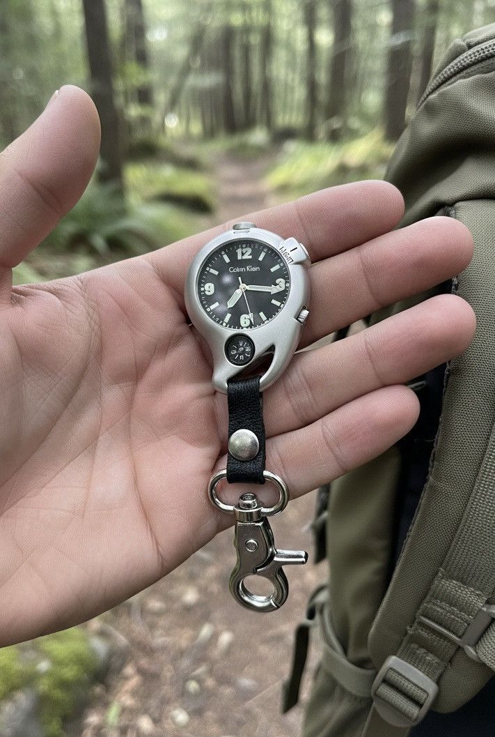 Calvin Klein Calvin Klein Silver Pocket Watch Keychain w/ Compass & LED Size ONE SIZE - 1 Thumbnail