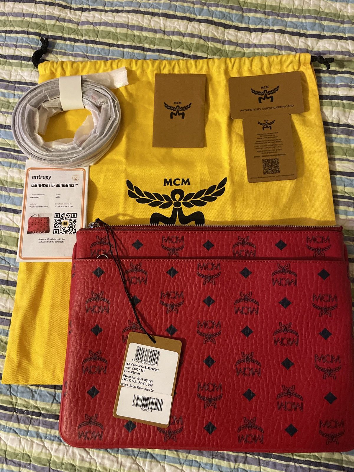 MCM MCM Candy Red Crossbody Pouch In Visetos Original Size ONE SIZE - 1 Thumbnail