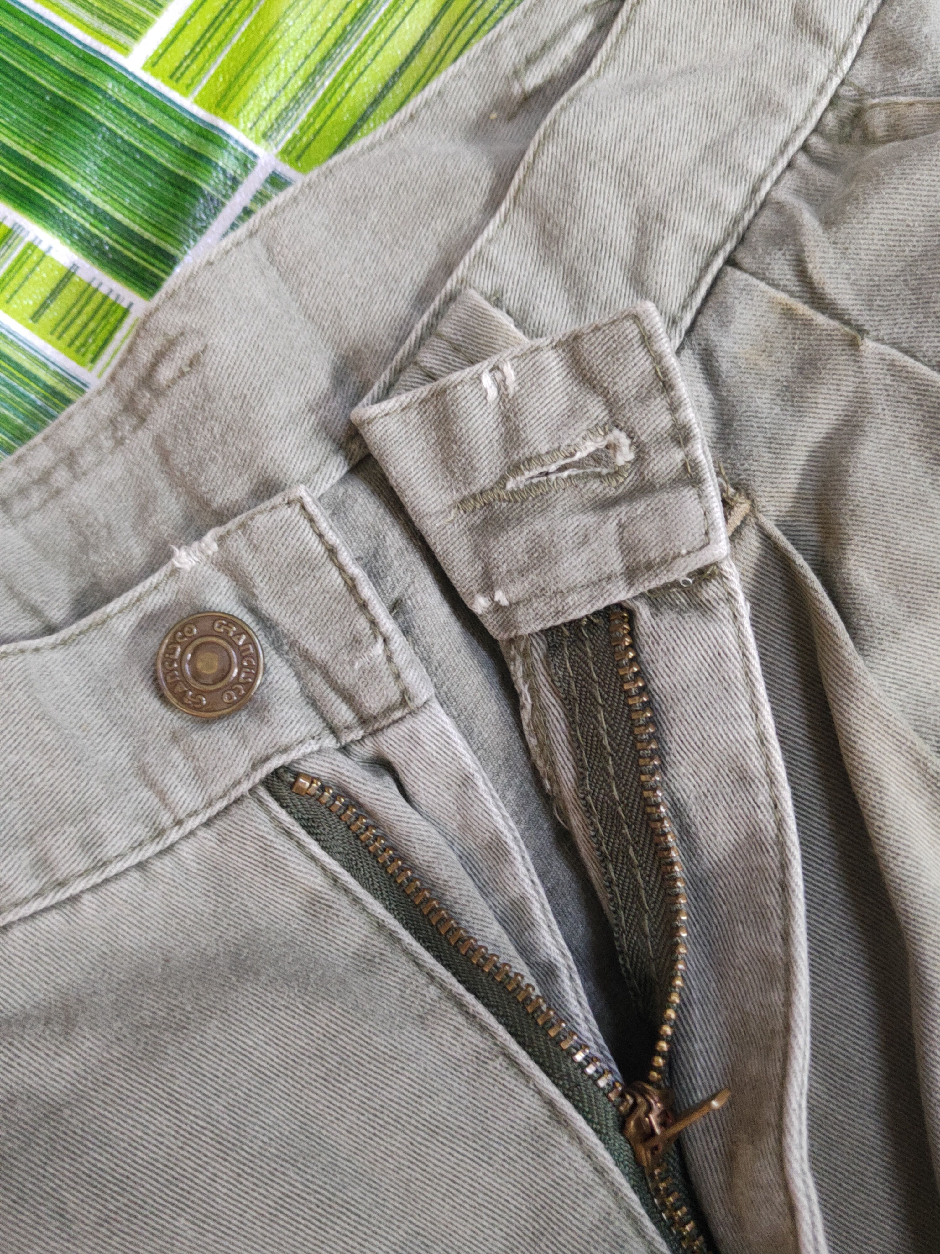 Grancisco Olive Faded ripped distressed Cargo Pants #S1868