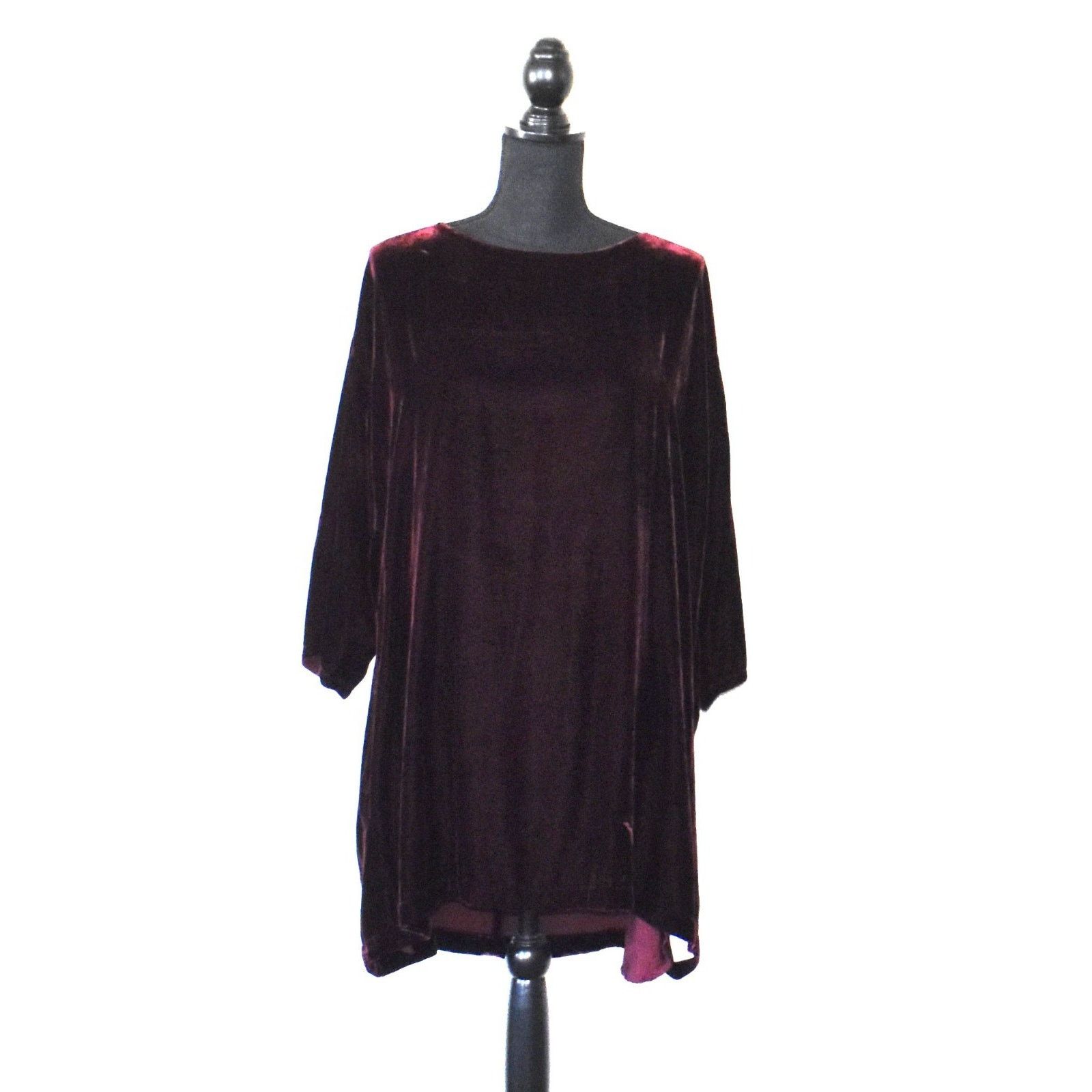Eileen Fisher EILEEN FISHER Velvet Bateau Neck Hi Low Hem Tunic Size XL Size XL / US 12-14 / IT 48-50 - 2 Thumbnail