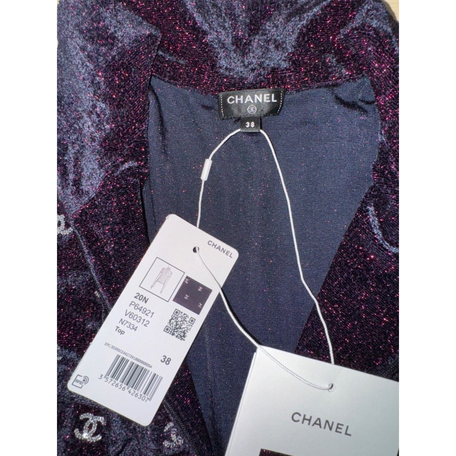 Chanel Chanel 20N Silver Sequin CC Logo Stretch Top T Shirt 38 Size XS / US 0-2 / IT 36-38 - 19 Thumbnail