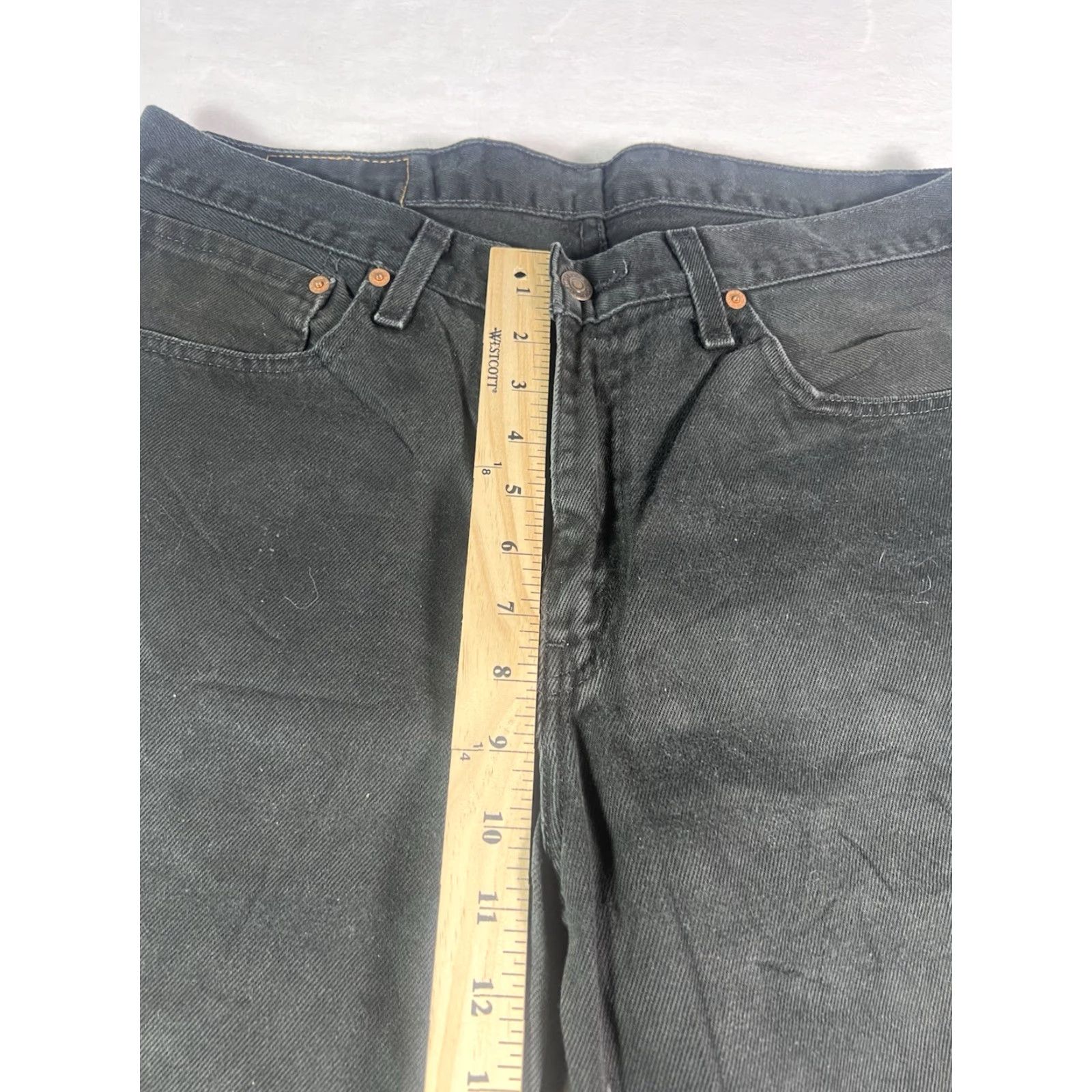 Levi's VINTAGE Levi's 751 Jeans Mens 34x32 Black Regular Fit Straight Leg Denim Workwear Size US 34 / EU 50 - 3 Thumbnail