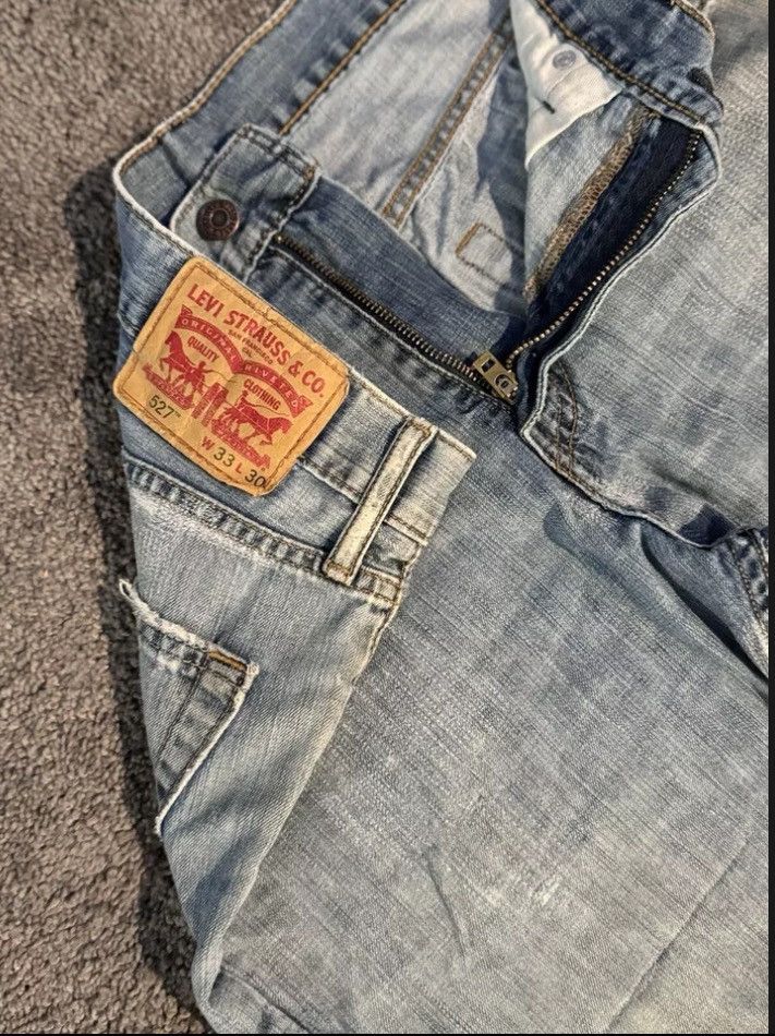 Levi's × Levi's Vintage Clothing × Vintage Levis 527 Slim Bootcut Vintage Distressed Denim Patch Boro Size US 33 - 3 Thumbnail