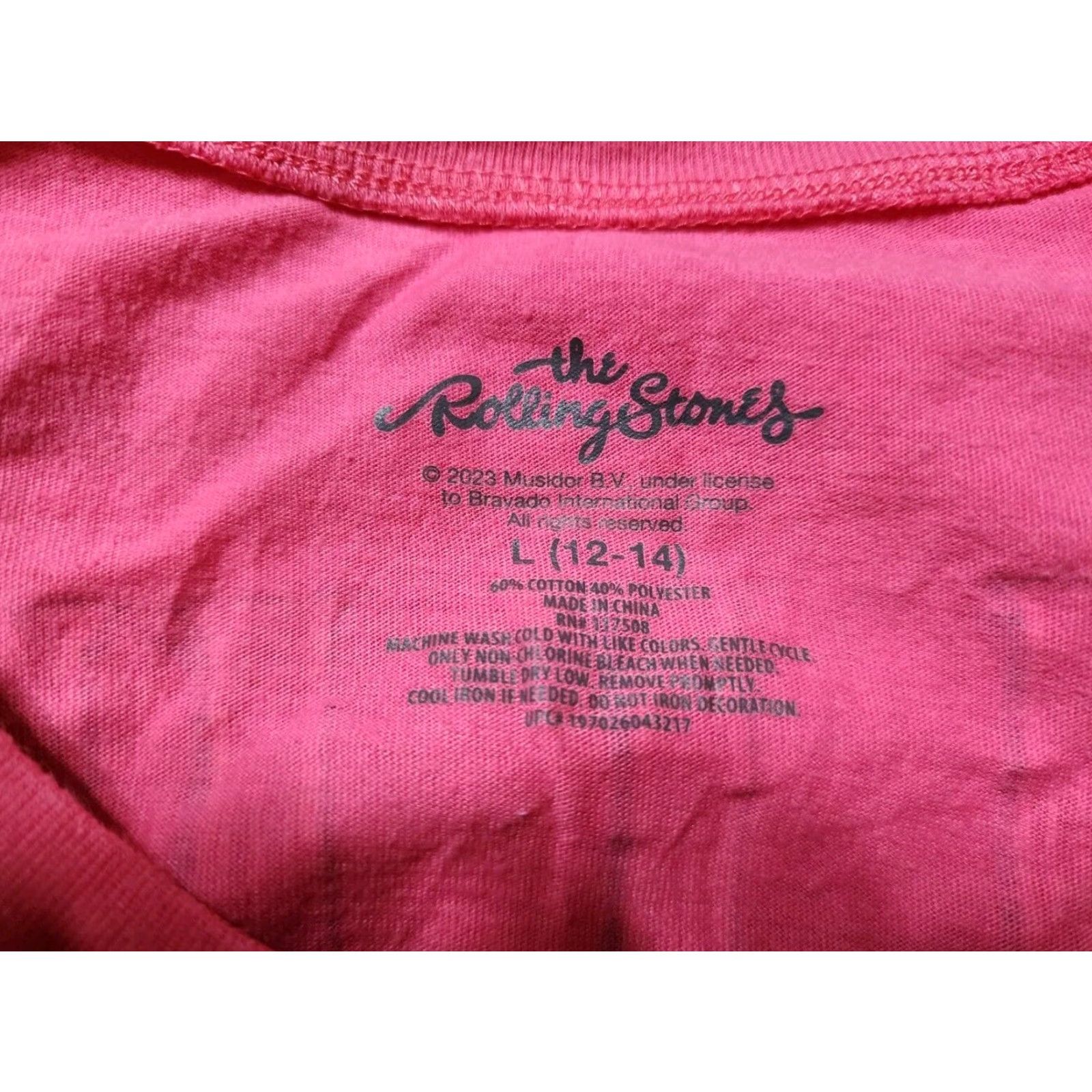 Doublet Rolling Stones T Shirt Womens L Pink 1971 Tour Double Sided Band Tee Short Sleeve Crew Neck Cotton Polyester Knit Size L / US 10 / IT 46 - 5 Thumbnail
