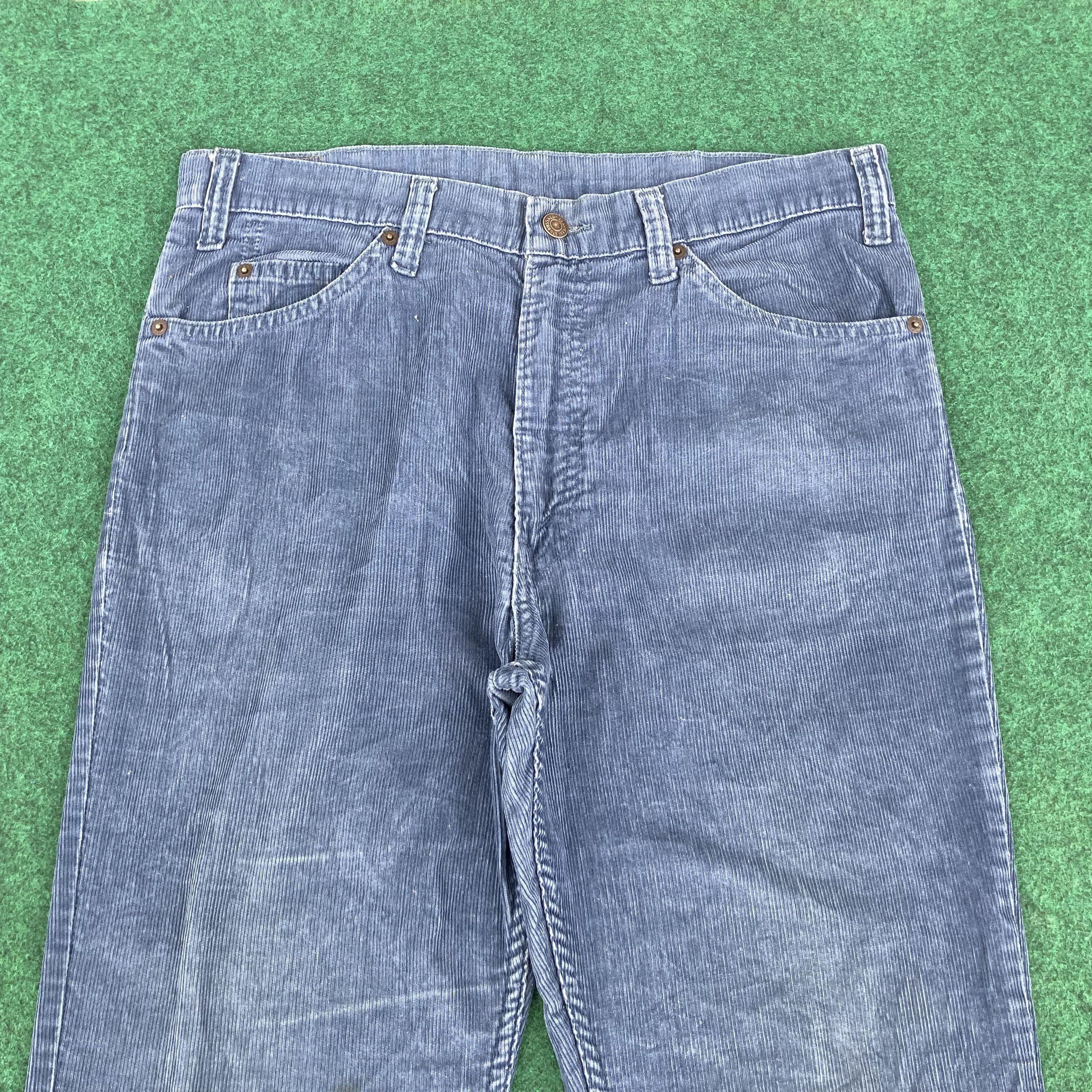 Levi's × Vintage Vtg Levis 517 Blue Corduroy Denim Flare Bootcut Jeans Size US 33 - 3 Thumbnail