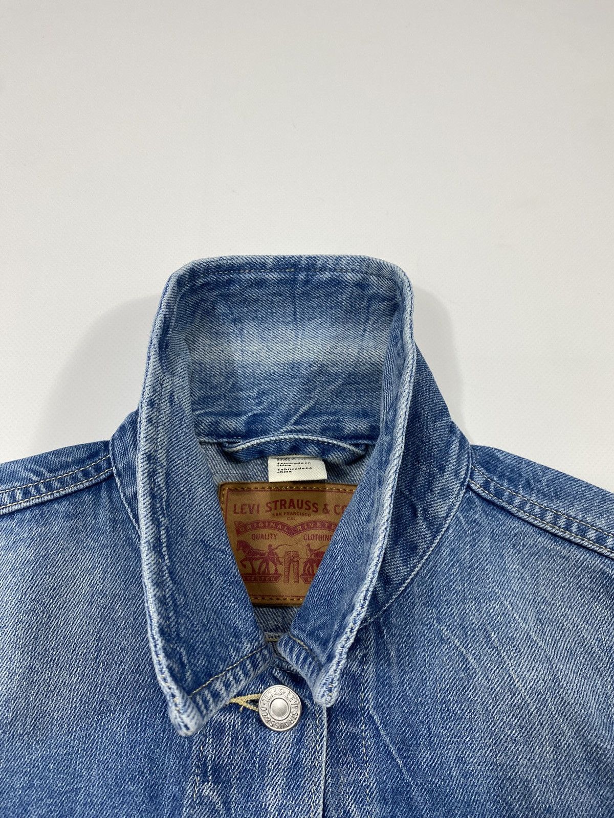 Levi's Levis Washed Blue Trucker Jacket Denim Size XS / US 0-2 / IT 36-38 - 6 Thumbnail