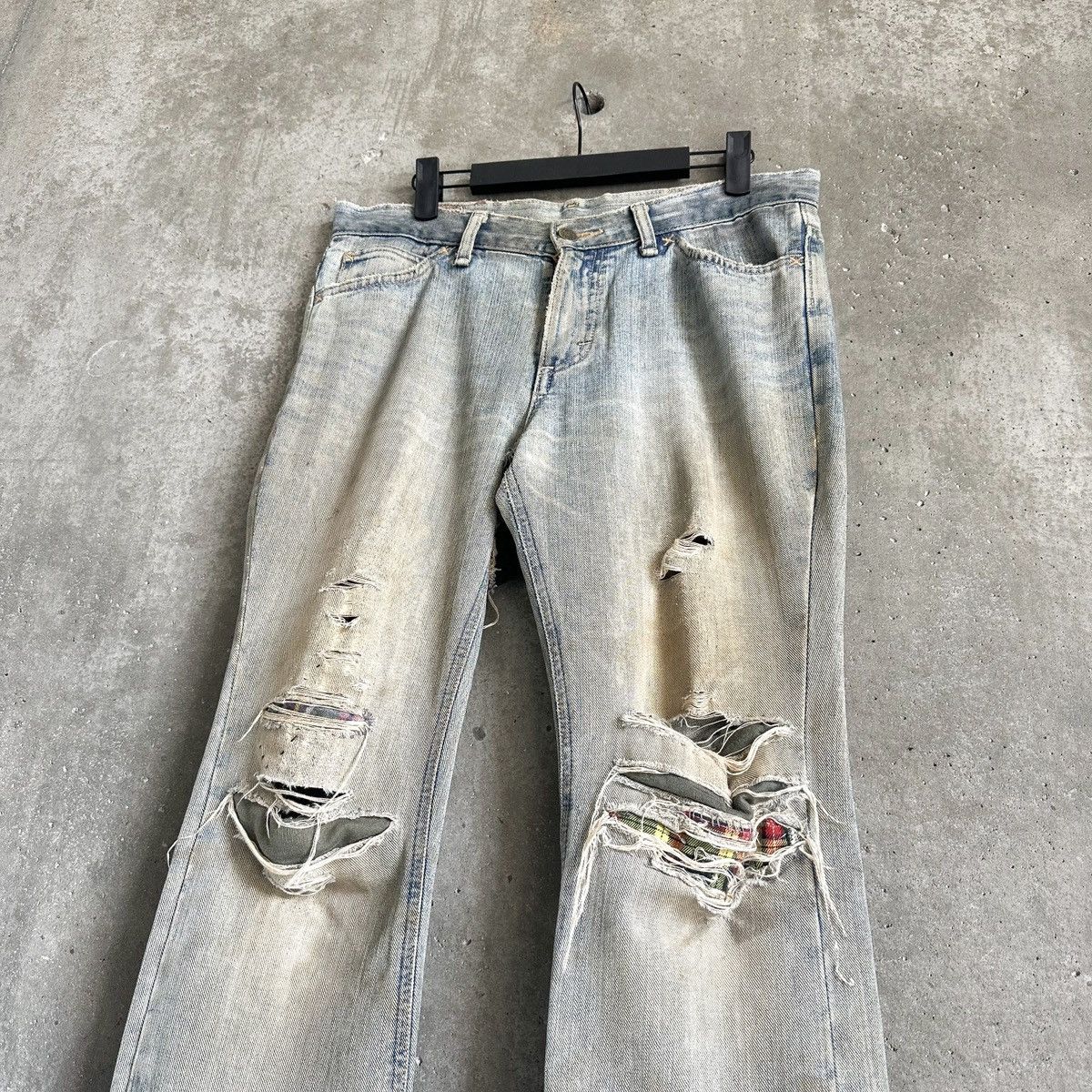 Lee THRASHED Sashiko Repair Flared Denim Size US 33 - 4 Thumbnail