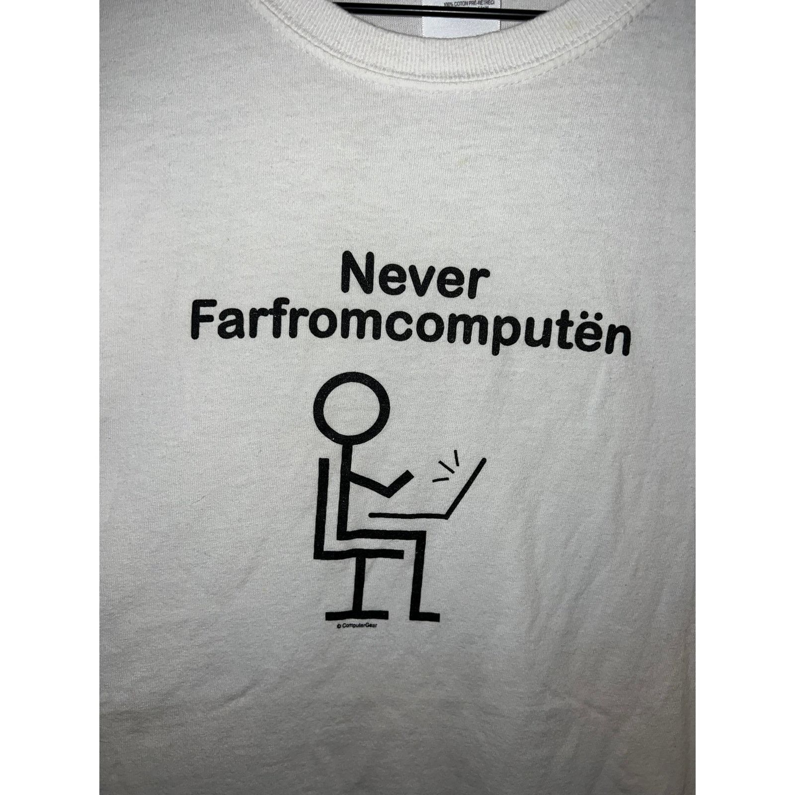 Vintage Vintage Computer Shirt Never Far From Computen Computer 90s Size US L / EU 52-54 / 3 - 2 Thumbnail