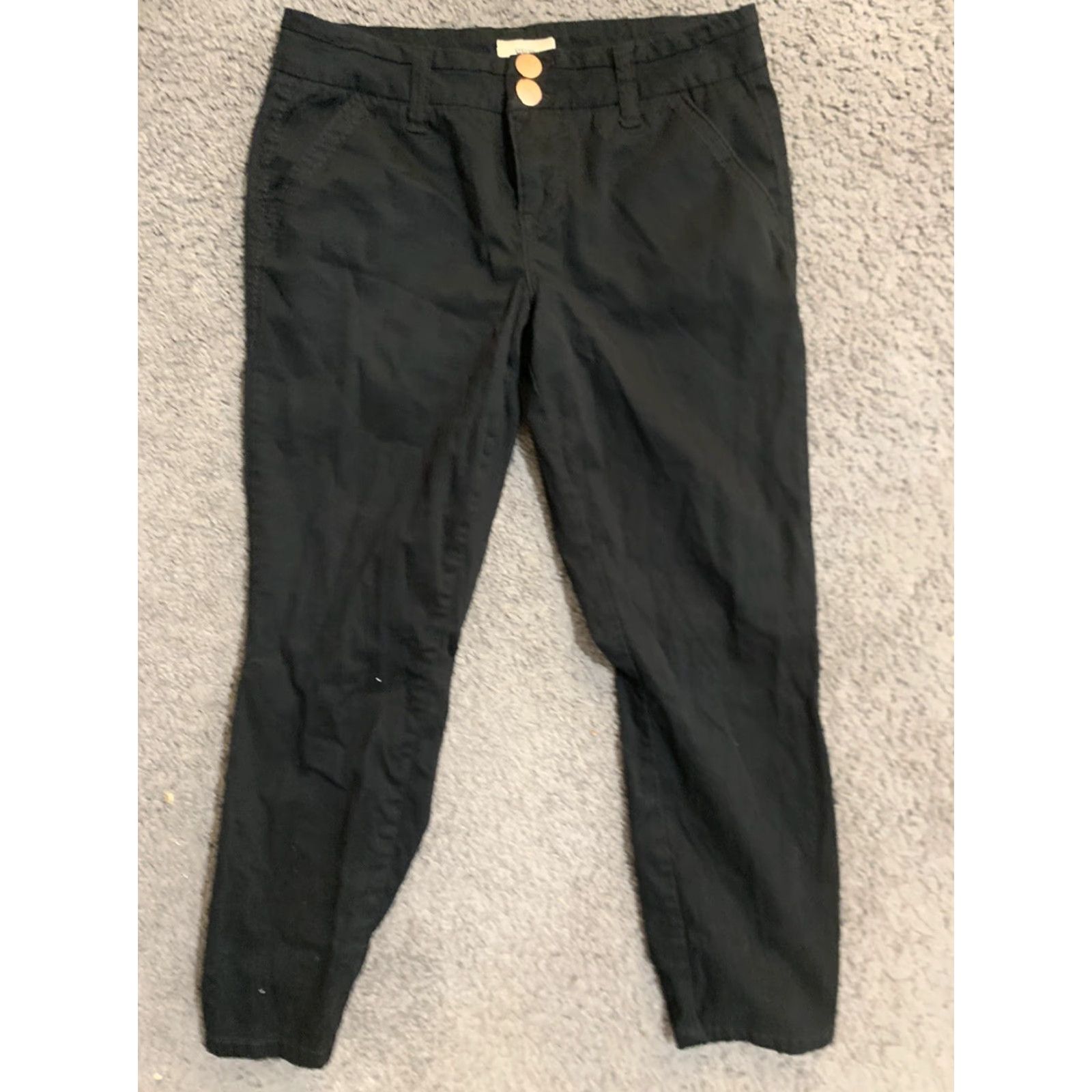 BKE BKE Women Pants Adult Women 27W Black Flat Front Cropped Ankle Buckle Casual Size 27" / US 4 / IT 40 - 4 Thumbnail