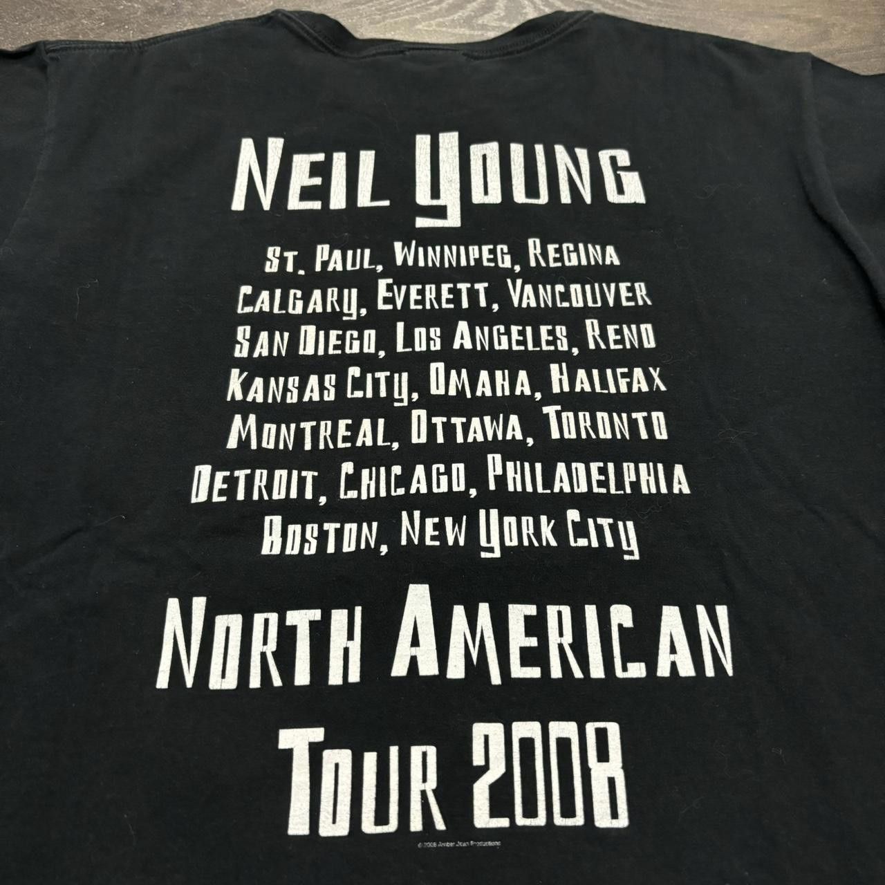 Anvil Vintage Neil Young North American Tour T Shirt 2008 M/L Size US L / EU 52-54 / 3 - 4 Thumbnail