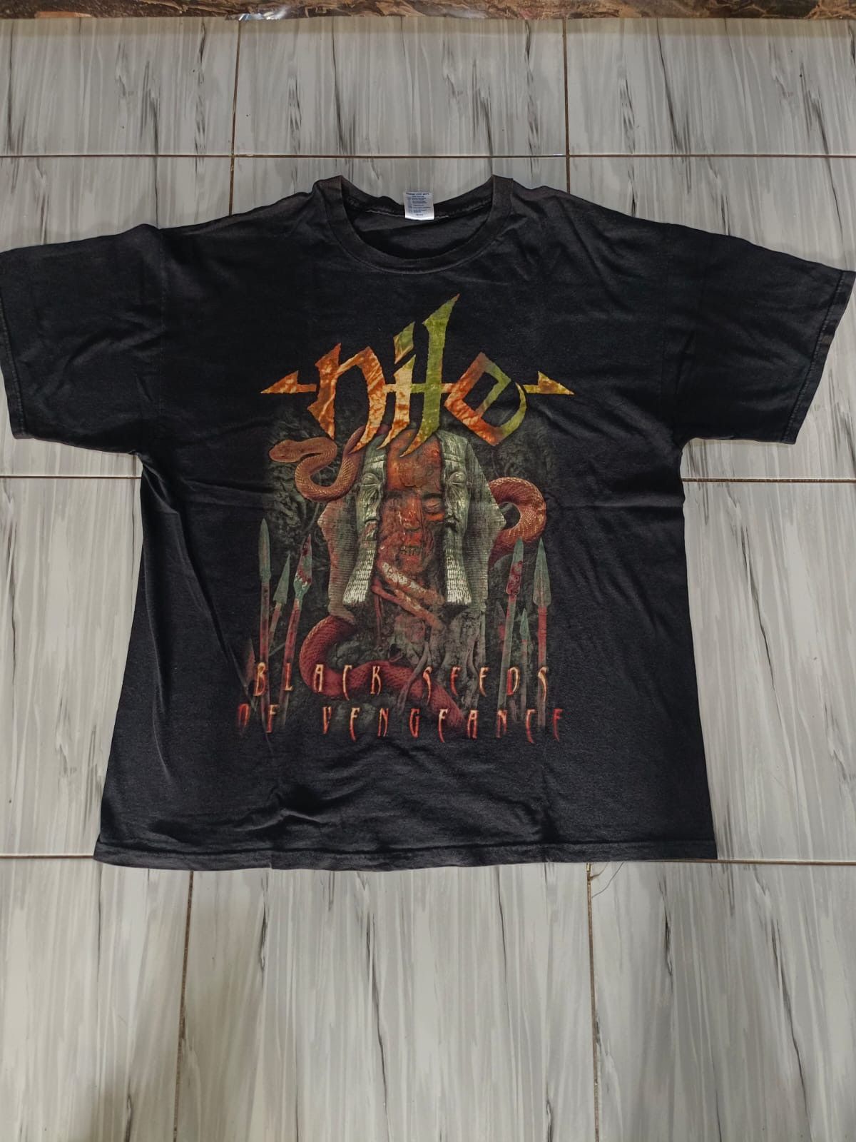 Band Tees Vintage Nile Black seeds of vengeance death metal shirt Size US XL / EU 56 / 4 - 1 Thumbnail