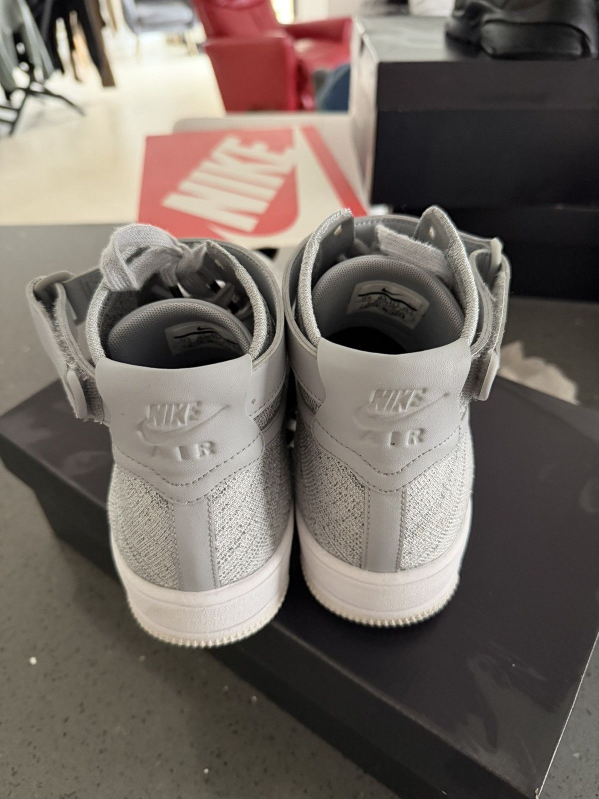 Nike Nike AF1 High Flyknit Grey White 11.5US Size US 11.5 / EU 44-45 - 5 Thumbnail