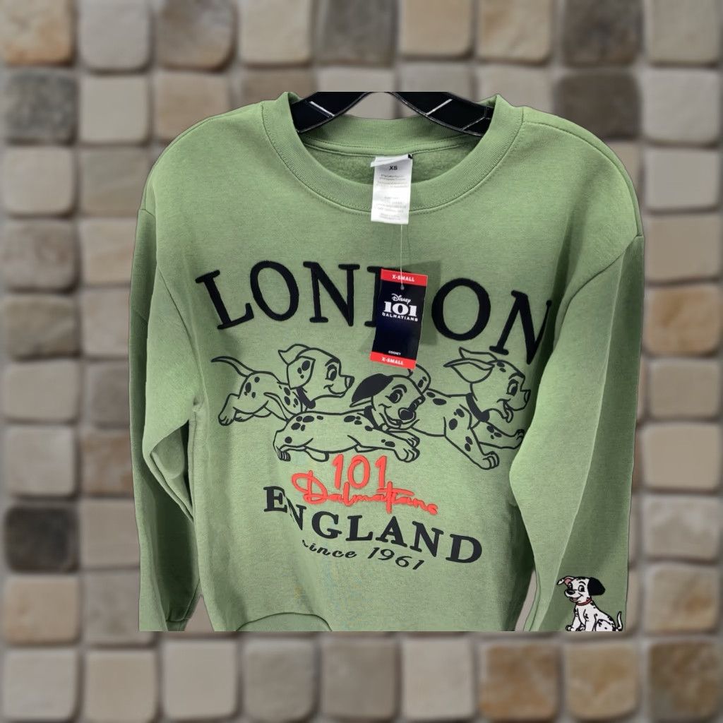 Disney Disney Sweatshirt Women XS Green London 101 Dalmatians Pullover NWT Crew Neck Long Sleeve Pullover Shirt Size XS / US 0-2 / IT 36-38 - 1 Thumbnail