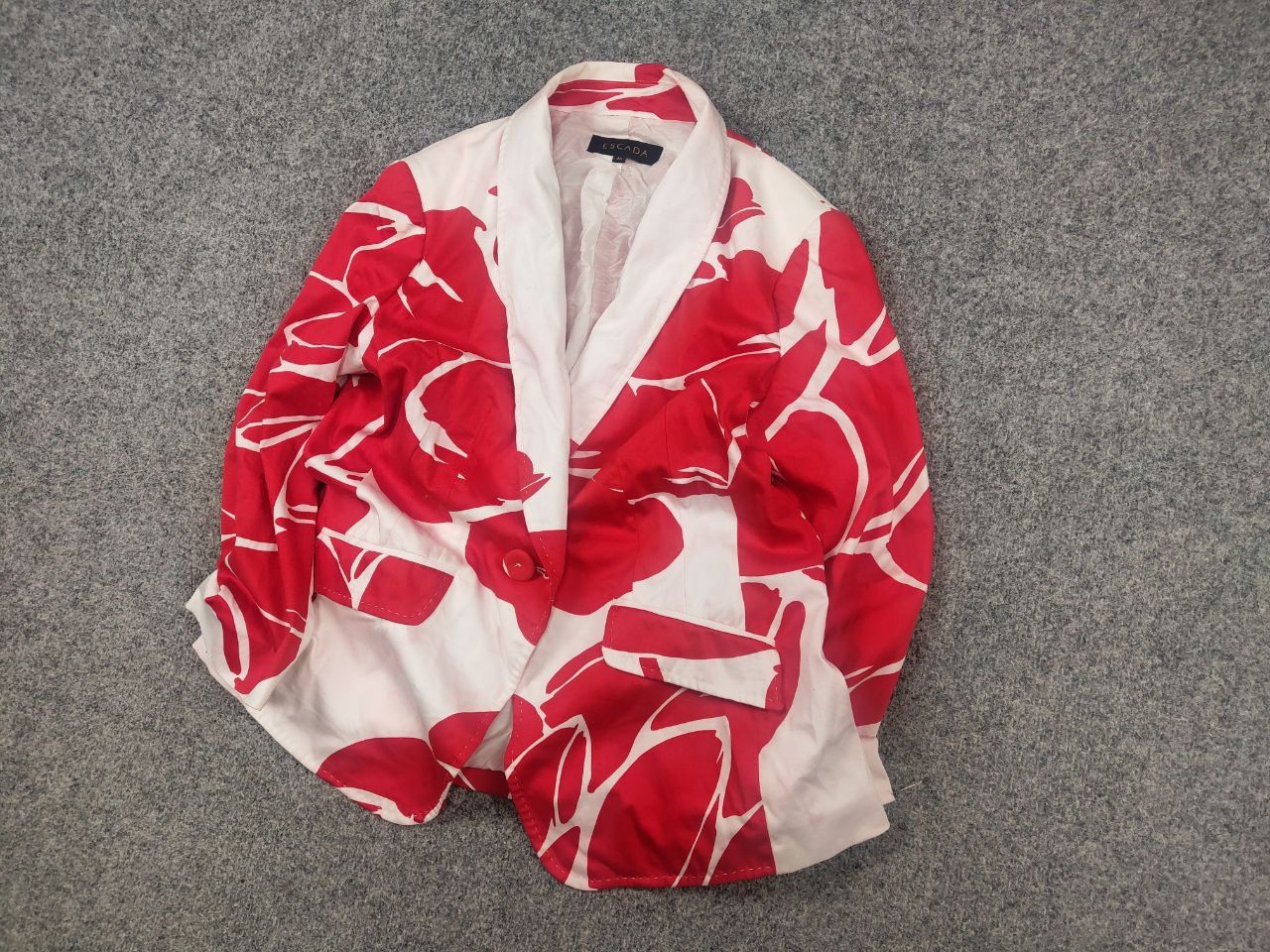 Escada Vintage 90's Escada Design blazer jacket bright red floral Size M / US 6-8 / IT 42-44 - 6 Thumbnail