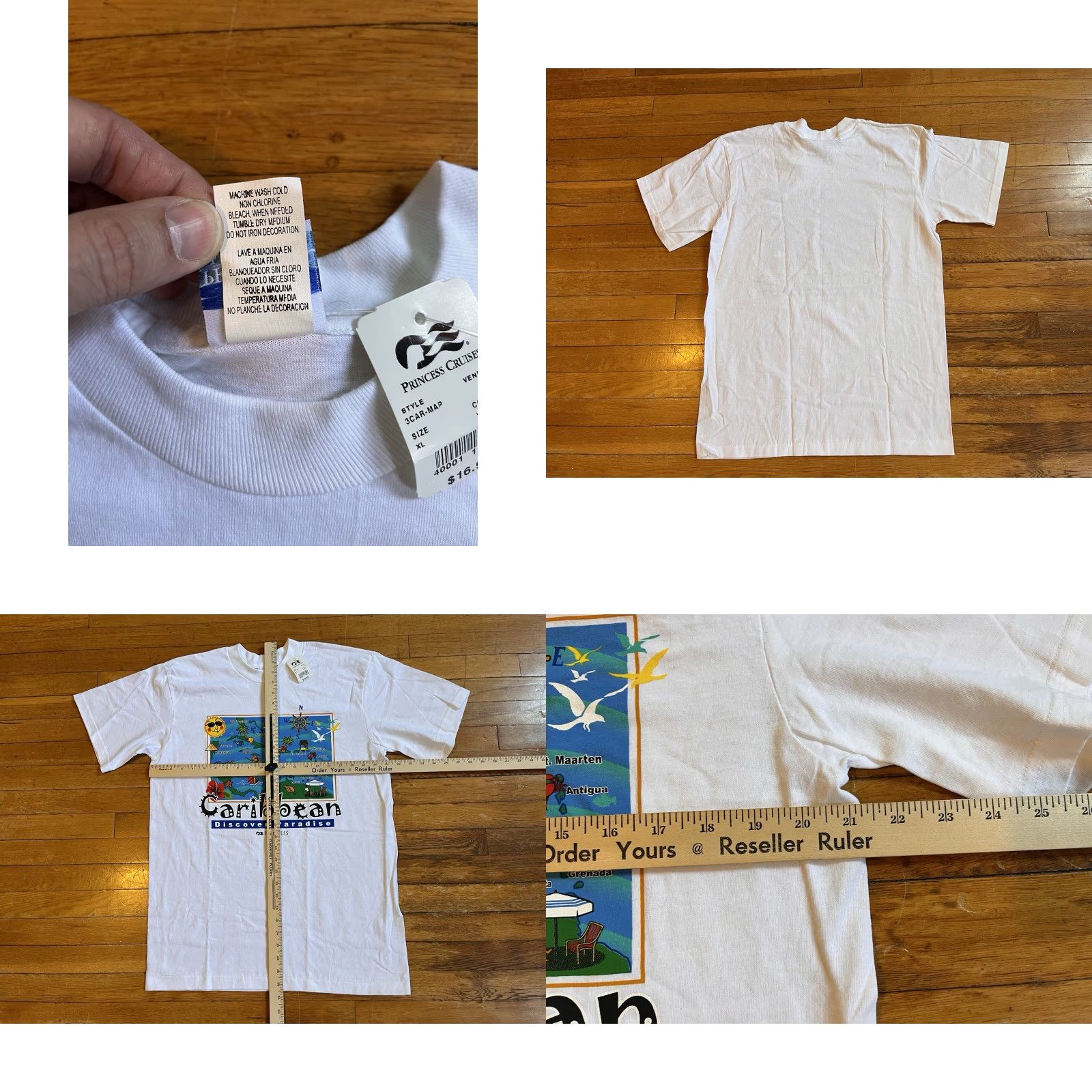 Prince VINTAGE Princess Cruises Caribbean Shirt Men’s XL White Single Stitch 90s T-Shirt Size US XL / EU 56 / 4 - 8 Thumbnail