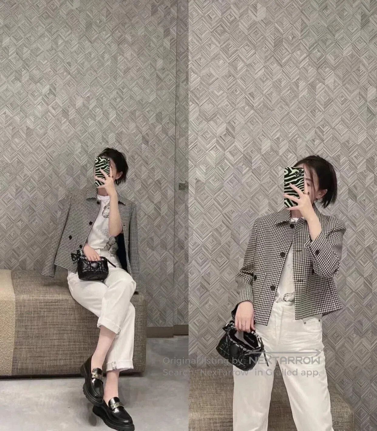 Dior Dior Women's Houndstooth Wool Jacket. Size XS / US 0-2 / IT 36-38 - 2 Thumbnail