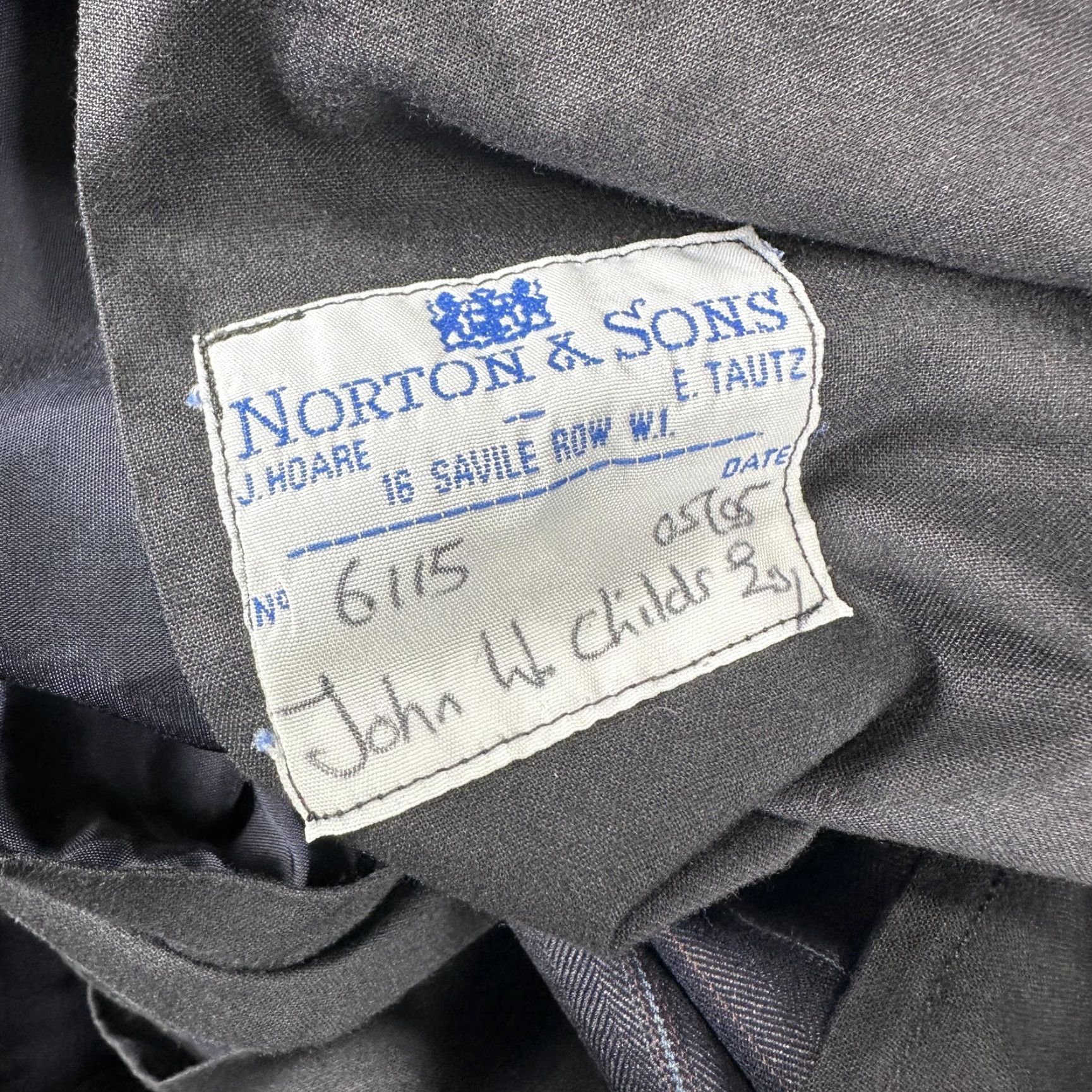 Vintage Norton & Sons Dress Pants Mens 40x29 Gray Pinstripe Cuffed Tailored Savile Row Dress Pants Mens 40 Regular Gray Pinstripe Size US 40 / EU 56 - 4 Thumbnail