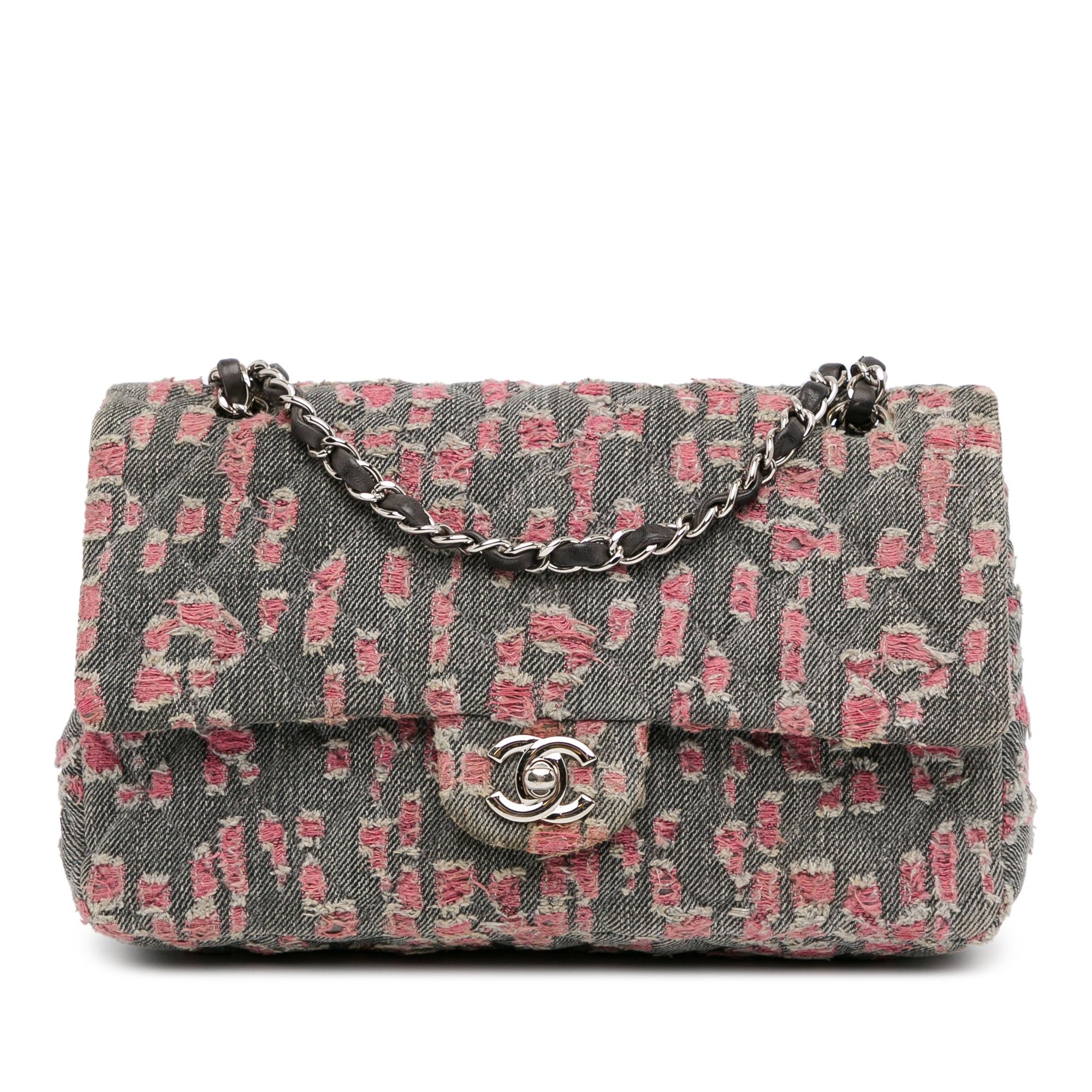 Chanel Chanel Medium Classic Distressed Denim Double Flap Gray Size ONE SIZE - 1 Thumbnail