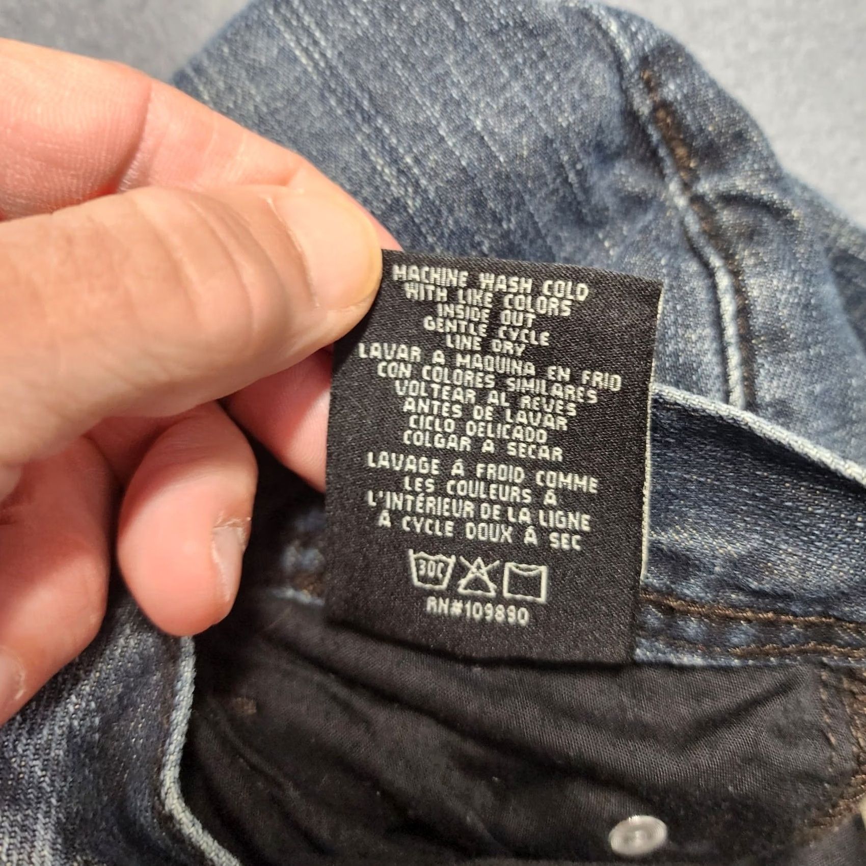 Vintage Seven7 Jeans Mens 34x28 Straight Dark Wash Casual Whiskering Tagged 34x30 Mens Waist 34 Inseam 28 Zip Machine Washable Blue Jeans Size US 34 / EU 50 - 5 Thumbnail