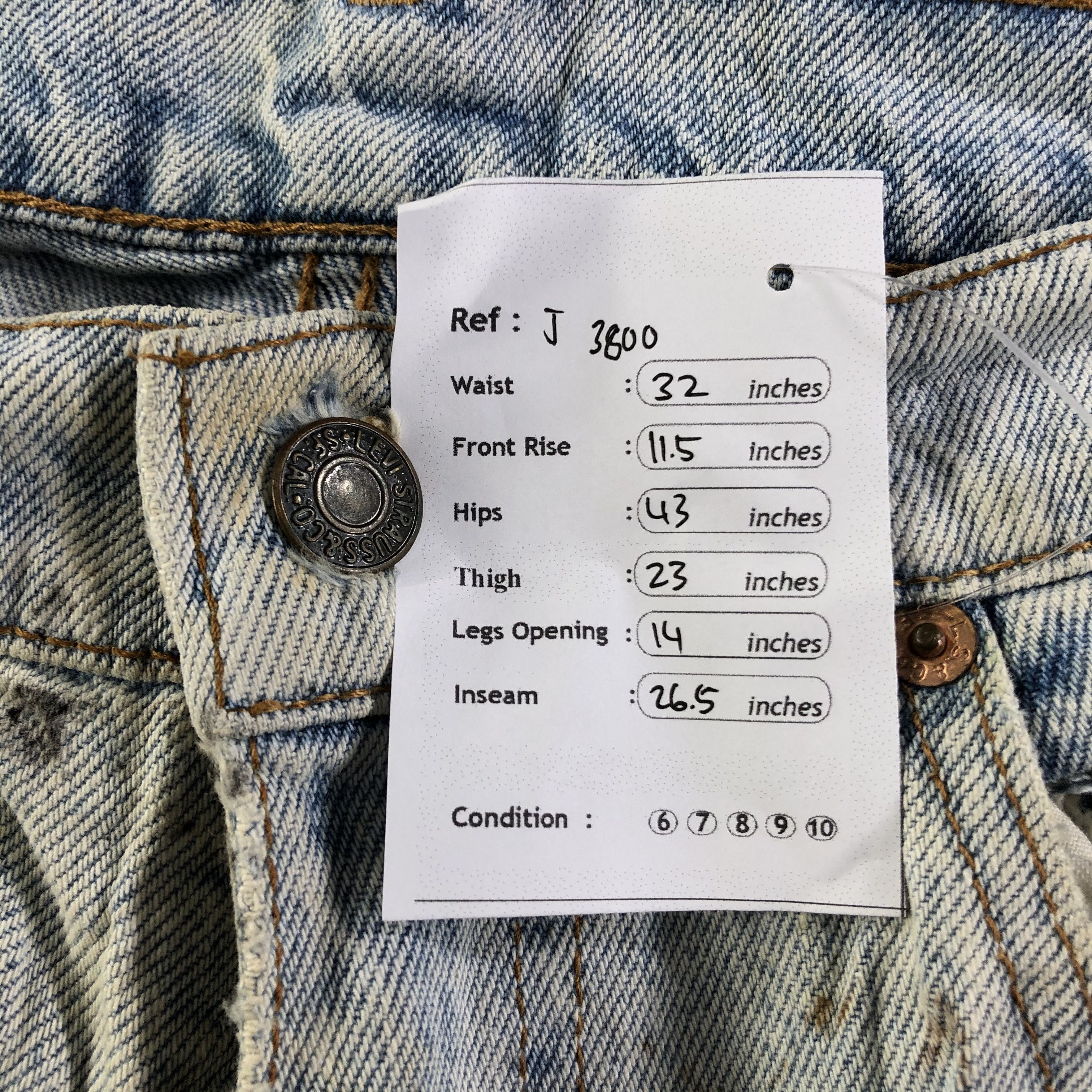 Levi's 90s Vintage Light Wash Levis Jeans-J3800 Size US 32 / EU 48 - 9 Thumbnail