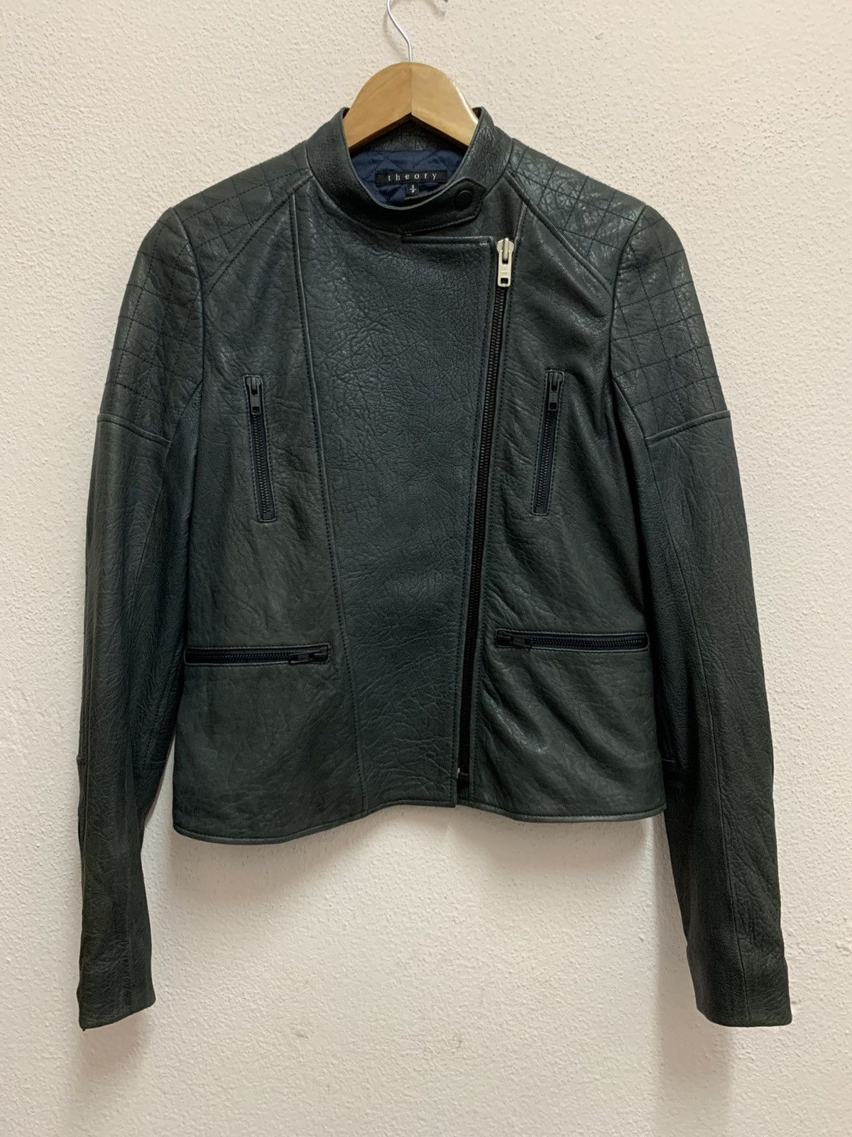 Theory THEORY Lamb Leather Zipper Jacket Size S / US 4 / IT 40 - 1 Thumbnail