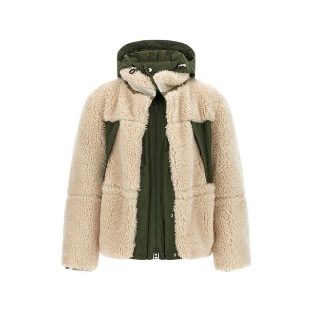 SACAI Green Shearling Jacket New )