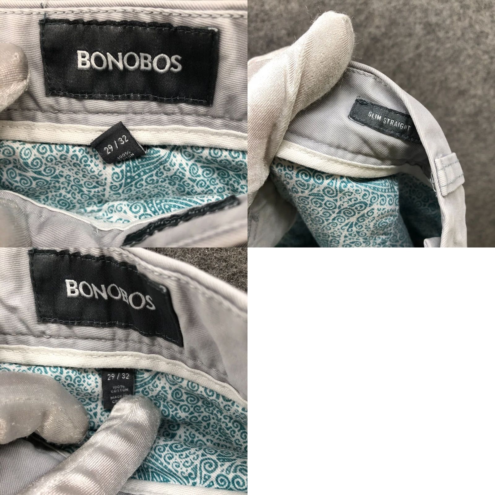 Bonobos Bonobos Slim Straight Chino Pant Mens 29x29 Light Gray Flat Front Slimming Cotton Pants Casual Ready to Ship Mens Size US 29 - 8 Thumbnail