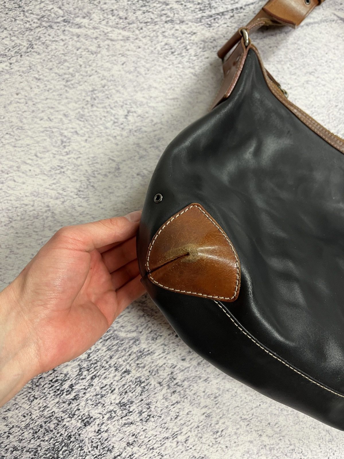Genuine Leather × Vintage Vintage Francesco Biasa Genuine Split Leather Shoulder Bag Size ONE SIZE - 5 Thumbnail