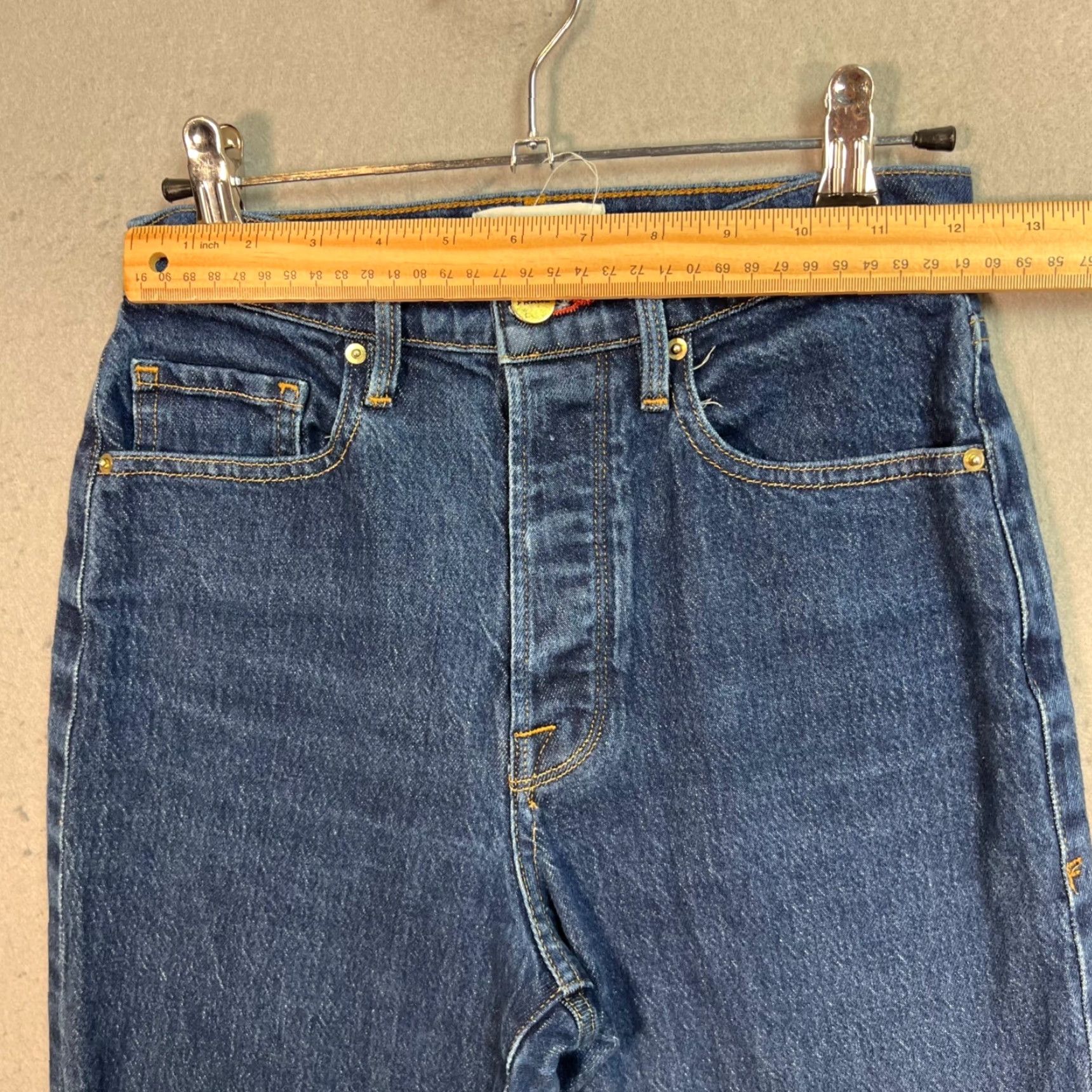 Frame VINTAGE FRAME High-Rise Skinny Jeans Womens Size 25 Dark Blue Denim Size 42" / US 20 - 6 Thumbnail