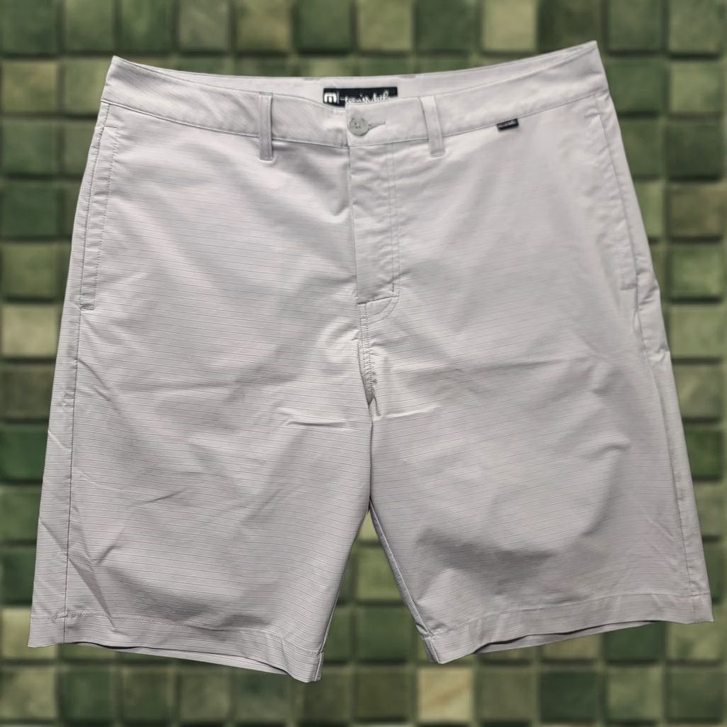TravisMathew Travis Mathew Beck Shorts Mens 34 Relaxed Fit Stretch Hybrid Golf Performance Twill Gray")[ Size US 34 / EU 50 - 1 Thumbnail