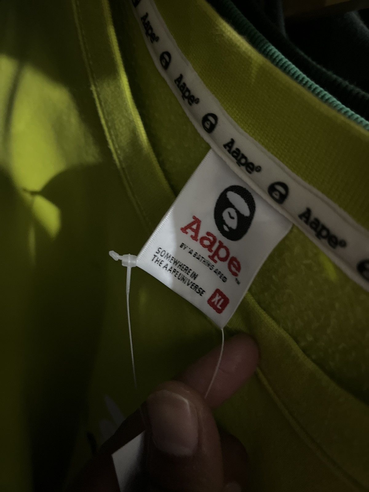 Aape × Bape A Bathing Ape Neon Green Sweatshirts Size US XL / EU 56 / 4 - 11 Thumbnail