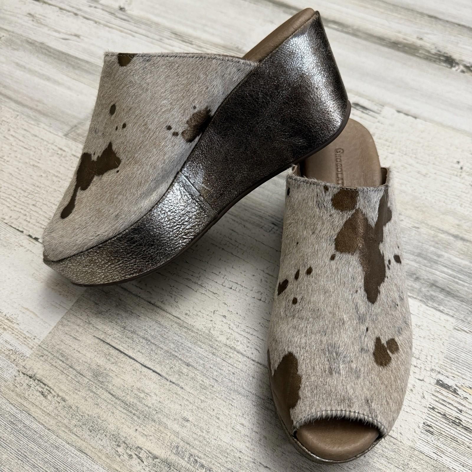 Designer Chocolat Blu Calf Hair Leather Platforms Size US 7.5 / IT 37.5 - 2 Thumbnail