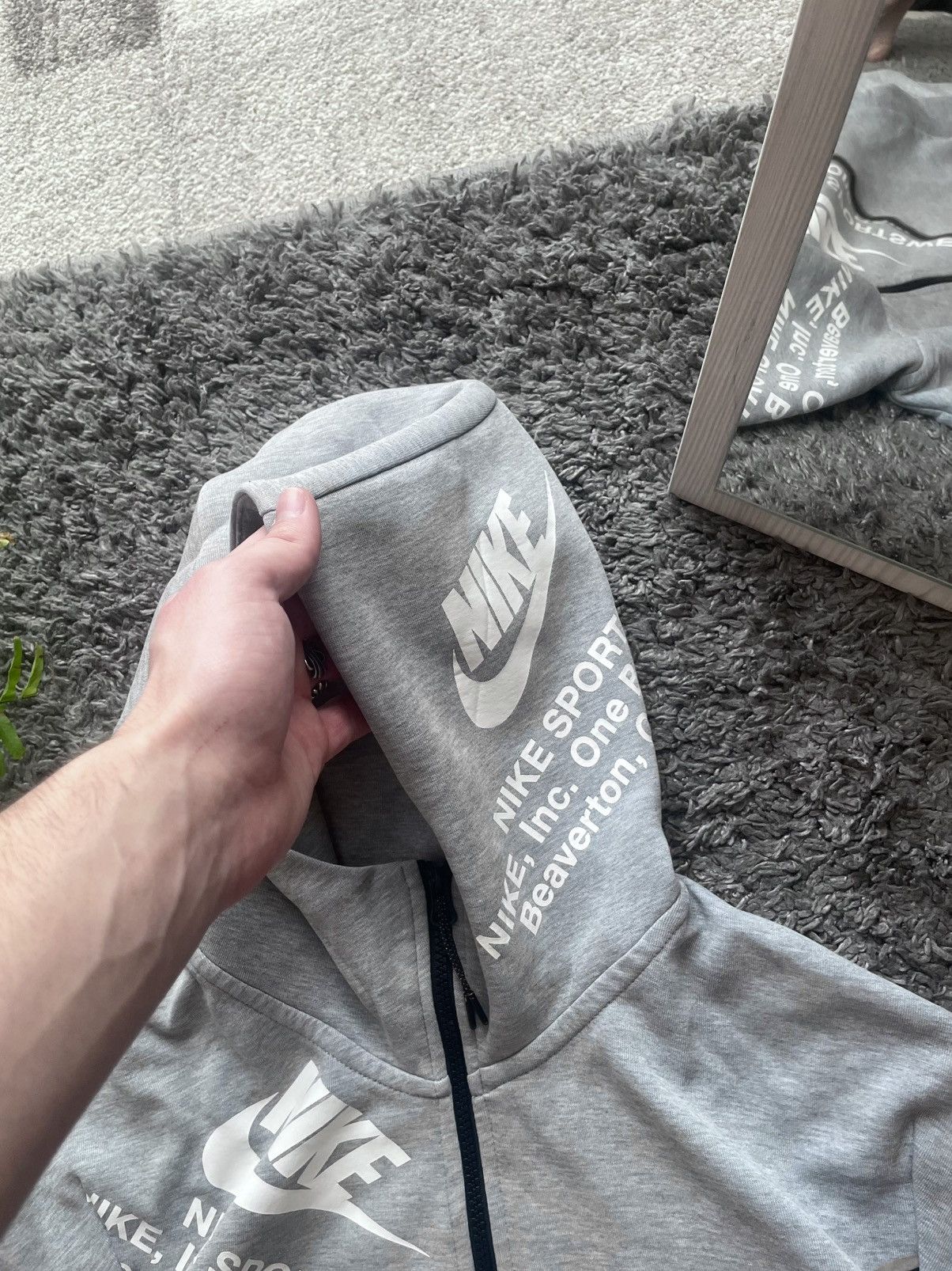 Nike × Vintage Nike Tech-Fleece Zip-Hoodie Streetwear Drill Big Logo Swoosh Size US M / EU 48-50 / 2 - 9 Thumbnail