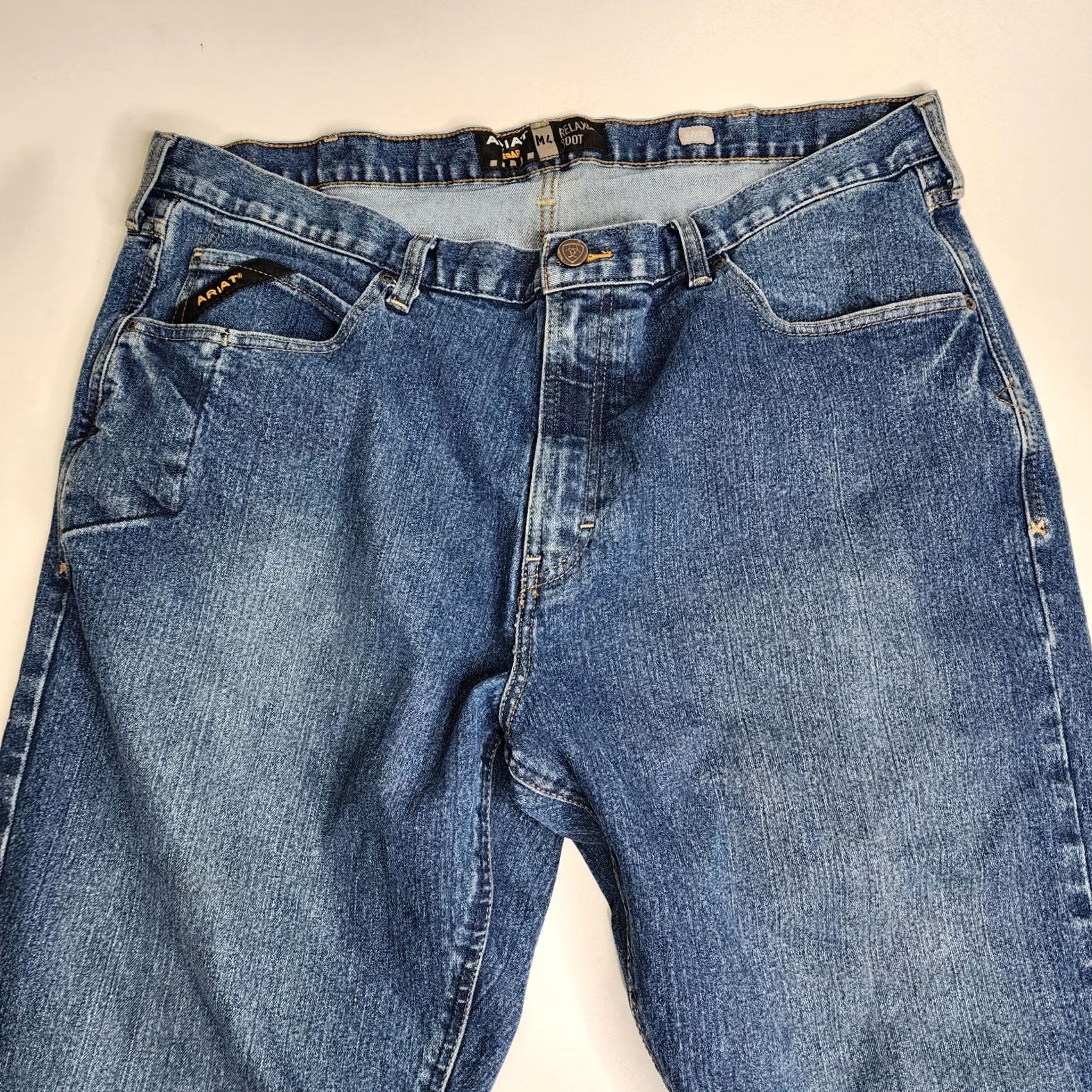 Ariat Ariat Rebar M4 Relaxed Boot Jeans Blue Denim Loop Lock Workwear 42 x 32 Mens Size US 42 / EU 58 - 3 Thumbnail