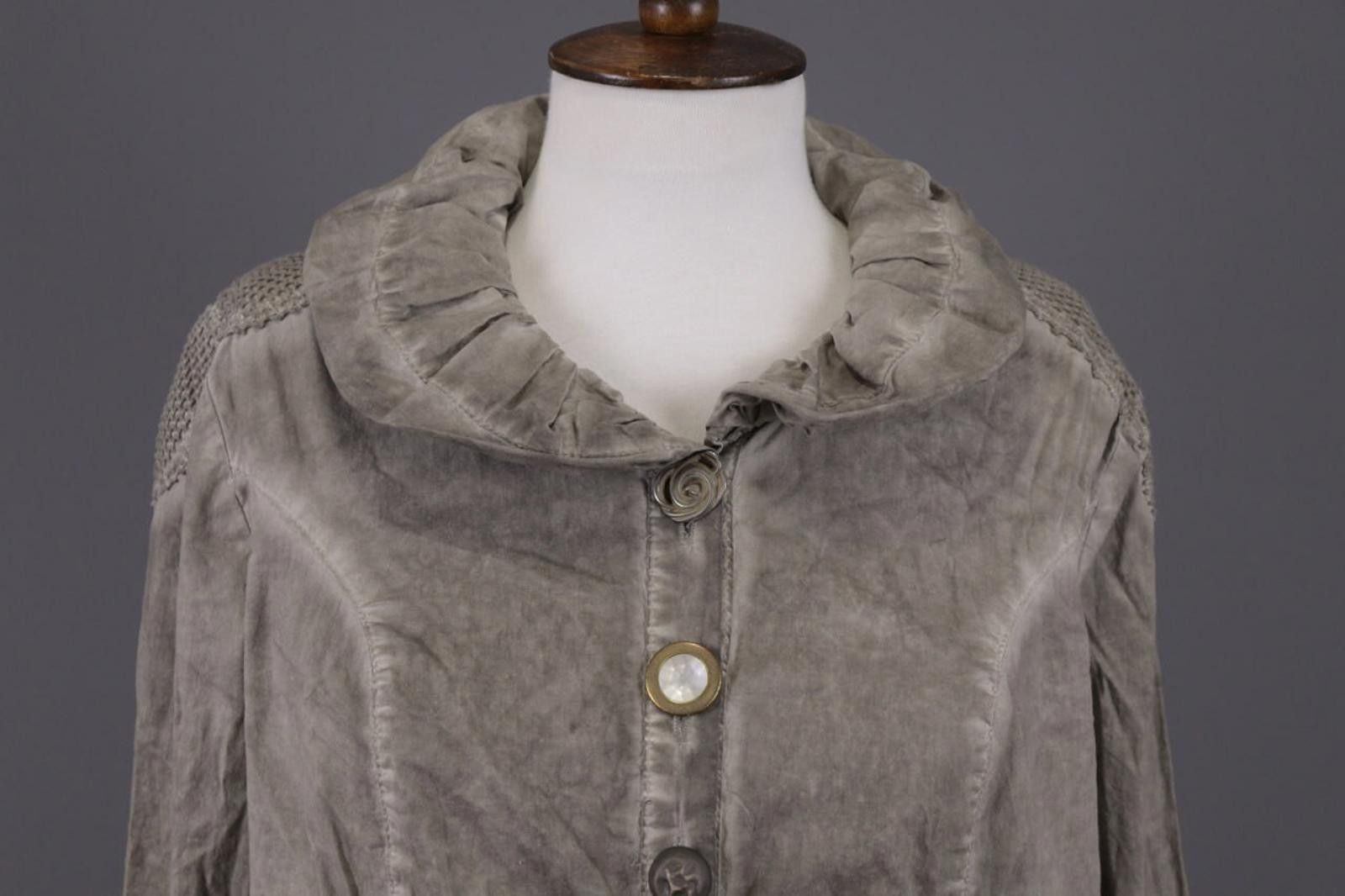 Designer Bottega Gray Designer Lagenlook Blouse Tunic Size XXL Size XL / US 12-14 / IT 48-50 - 2 Thumbnail