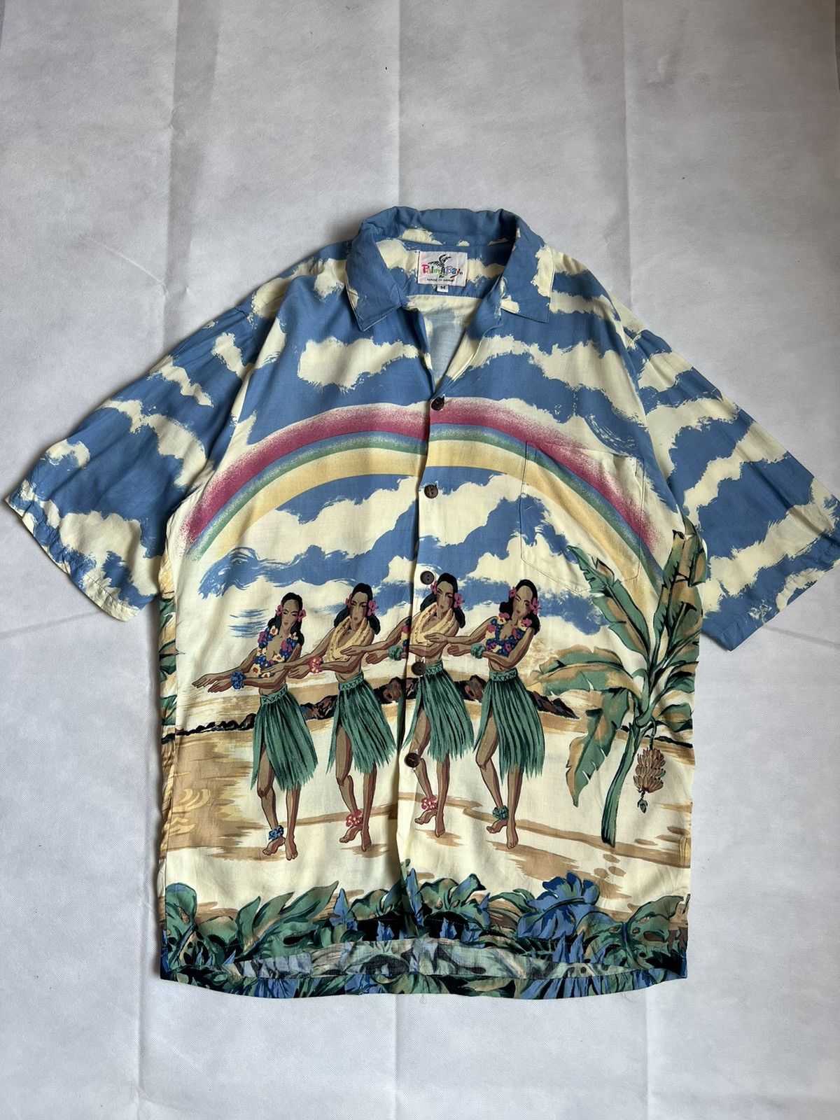 Mambo Vintage 90s Palm Bay Overprint Hawaiian Button Up Size US M / EU 48-50 / 2 - 1 Thumbnail
