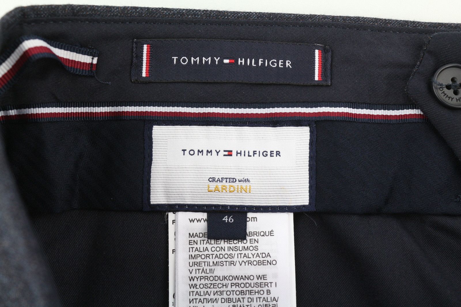 Tommy Hilfiger X LARDINI W31 Blue Slim Fit Textured Trousers 84997 Size US 31 - 7 Thumbnail