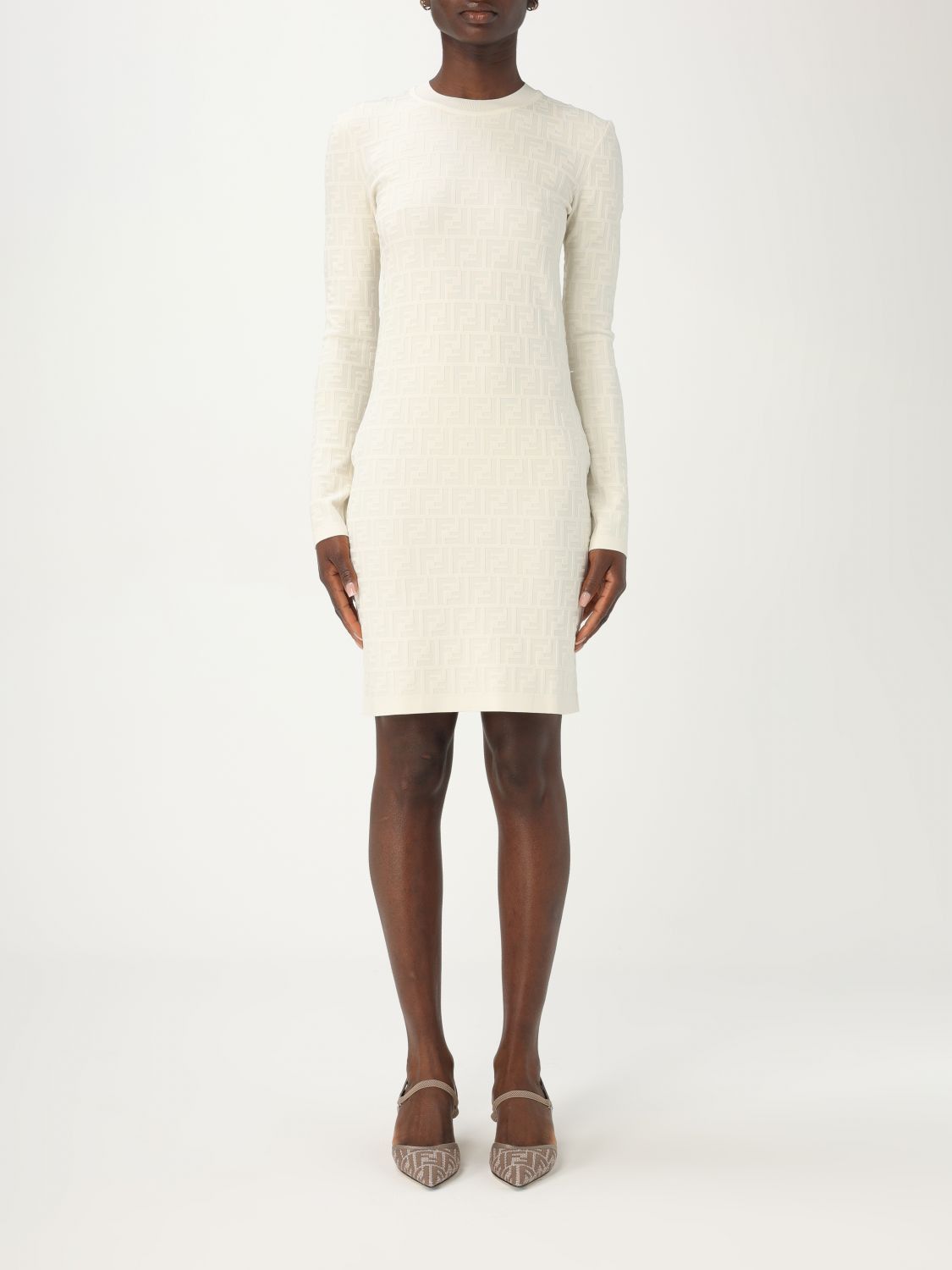 image of Fendi Dress Woman Cream, Women's (Size Large)