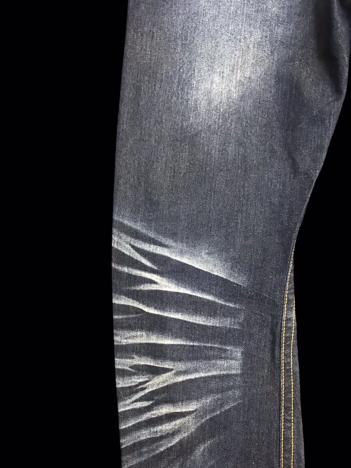 Designer × Japanese Brand × Morgan Homme 💥DENIM ART💥MORGAN HOMME SICK DOPE FADES CURVED DENIM F173 Size US 31 - 13 Thumbnail