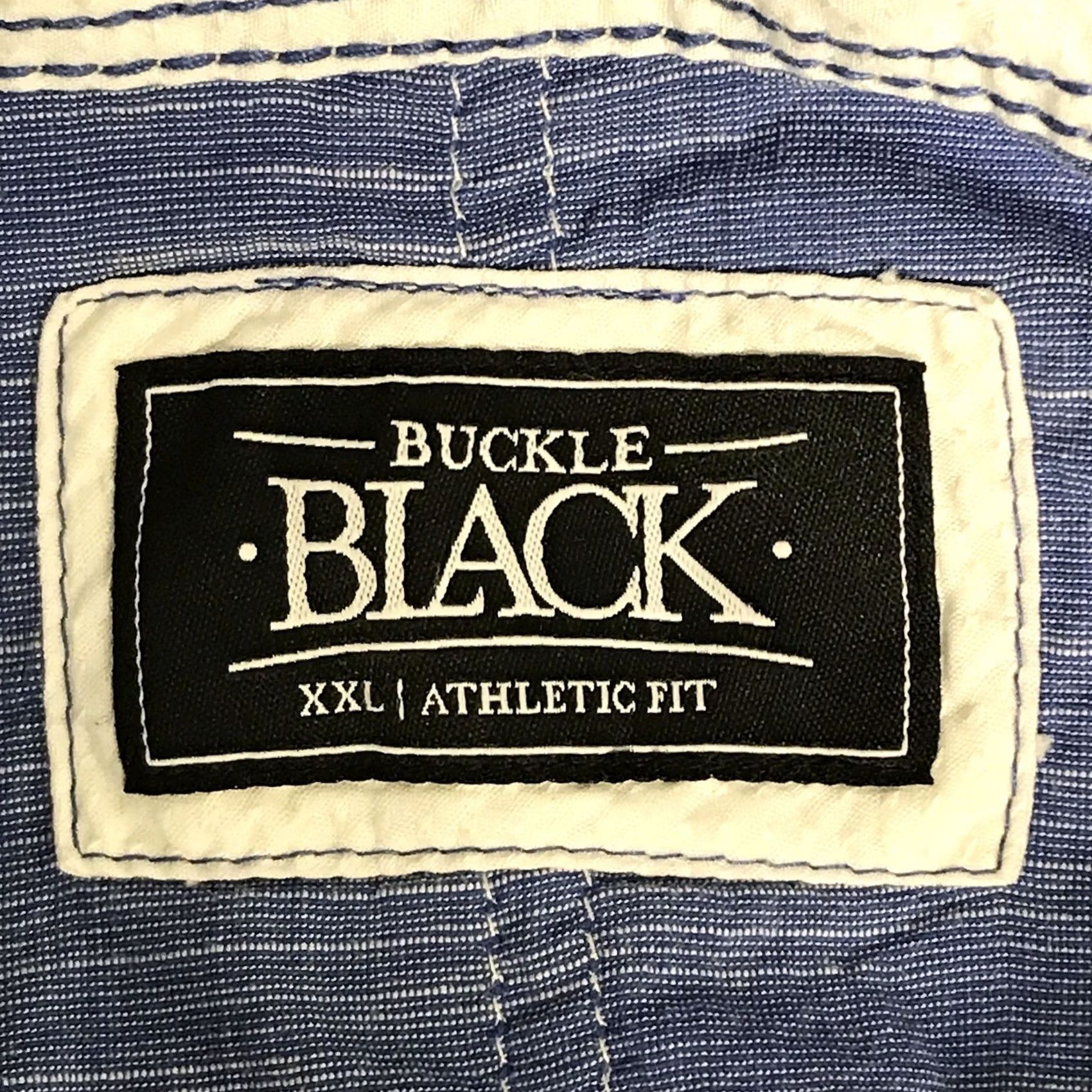 Buckle Black BuckIe Black Label Men Blue Athletic Fit Stretch Button-Up Long Sleeve Shirt XXL Size US XXL / EU 58 / 5 - 3 Thumbnail
