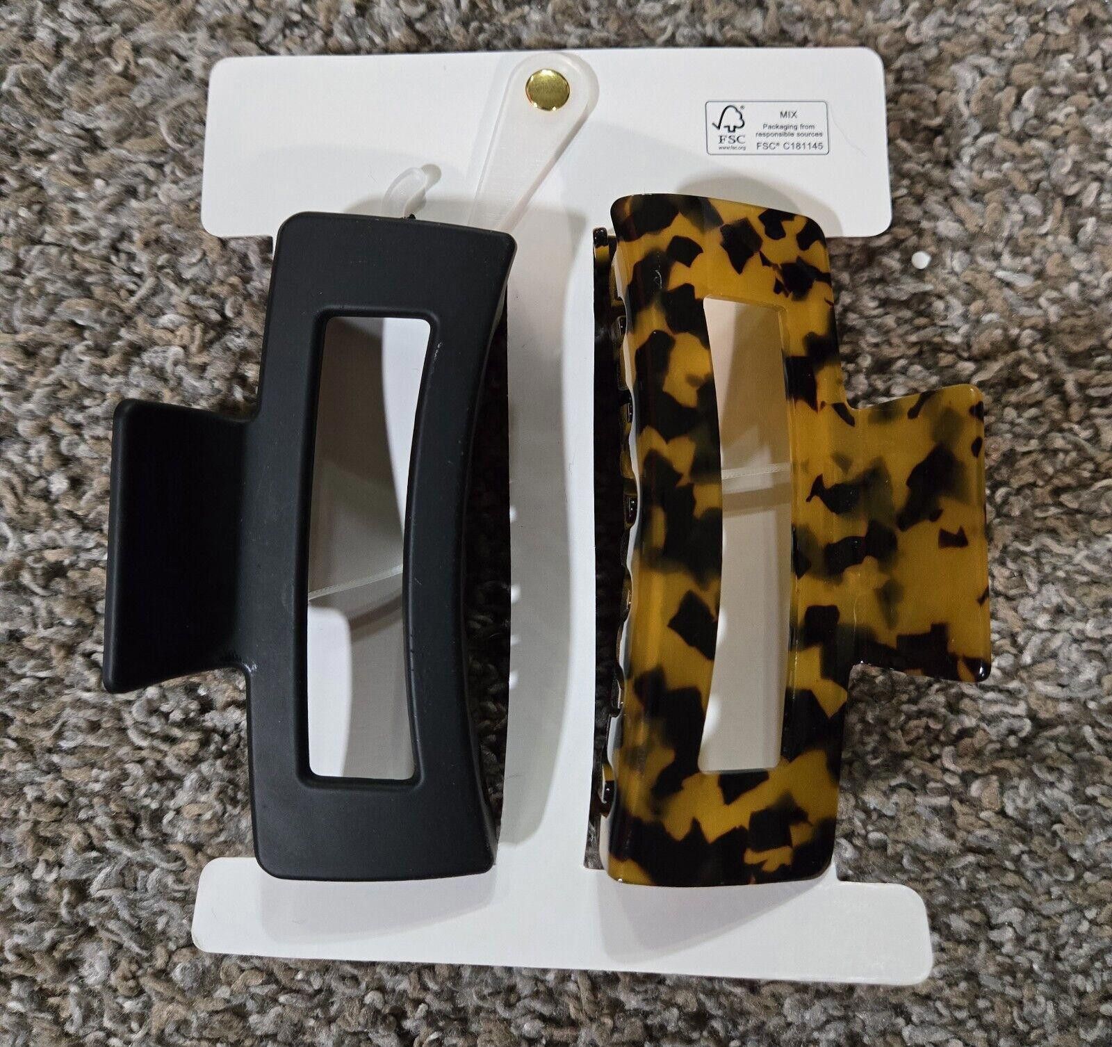 Stella McCartney Sunday State Black And Torteise Shell Large Clips Brand New Size ONE SIZE - 2 Thumbnail