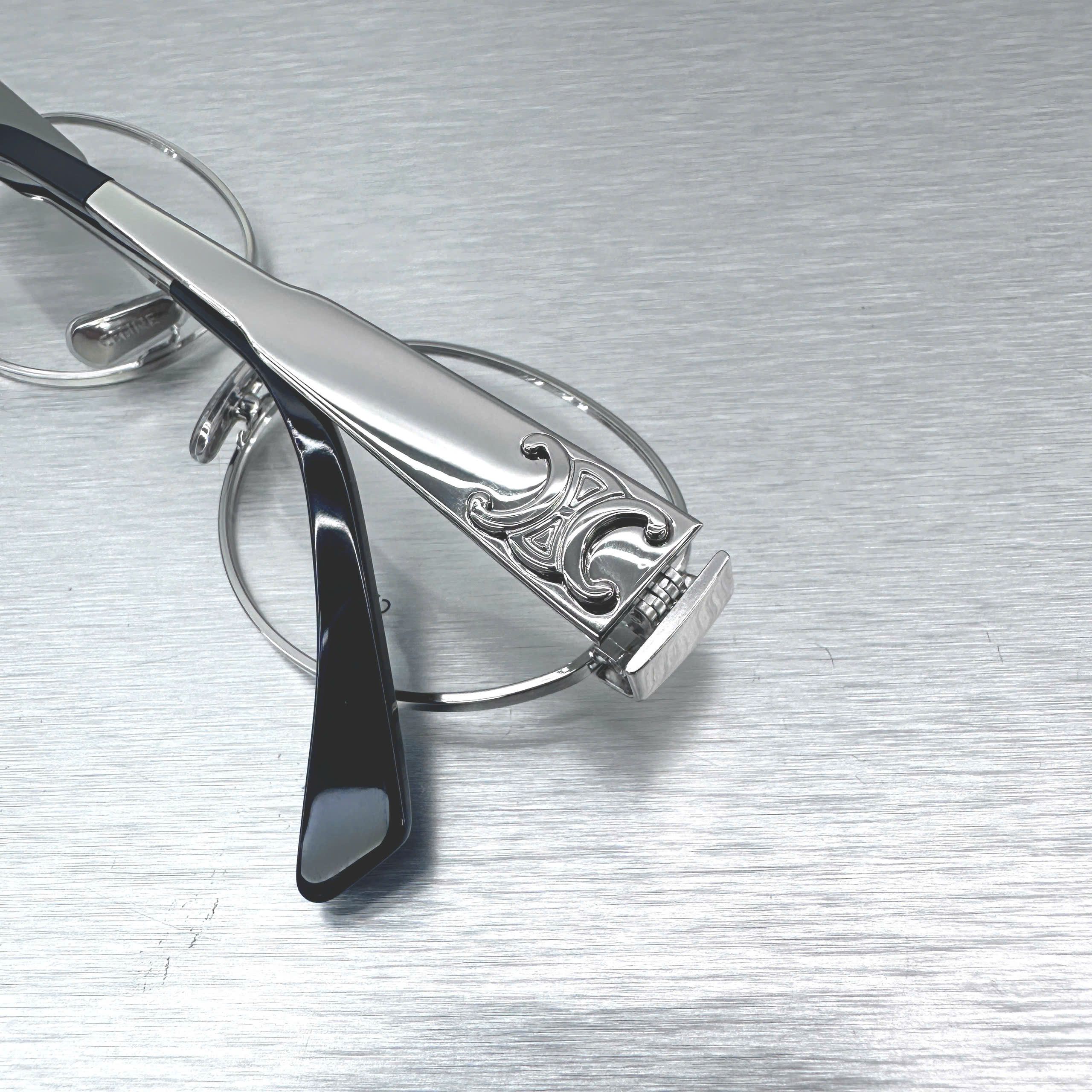 Celine CELINE Metal Triomphe CL50140U 016 Oval Glasses SILVER Size ONE SIZE - 3 Thumbnail