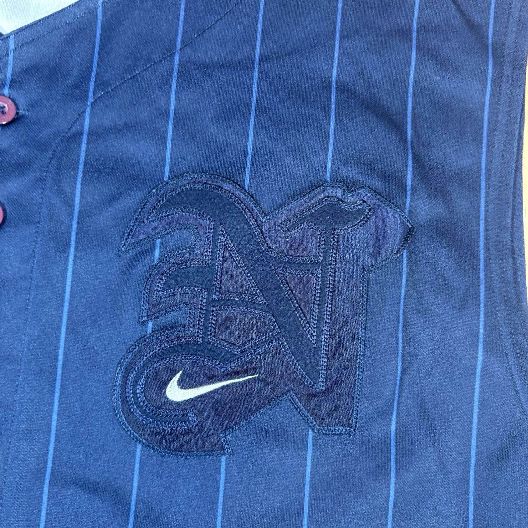 Nike VINTAGE Nike Baseball Jersey Tank Mens XL Blue Pinstripe N Logo Sleeveless 31 Size US XL / EU 56 / 4 - 3 Thumbnail